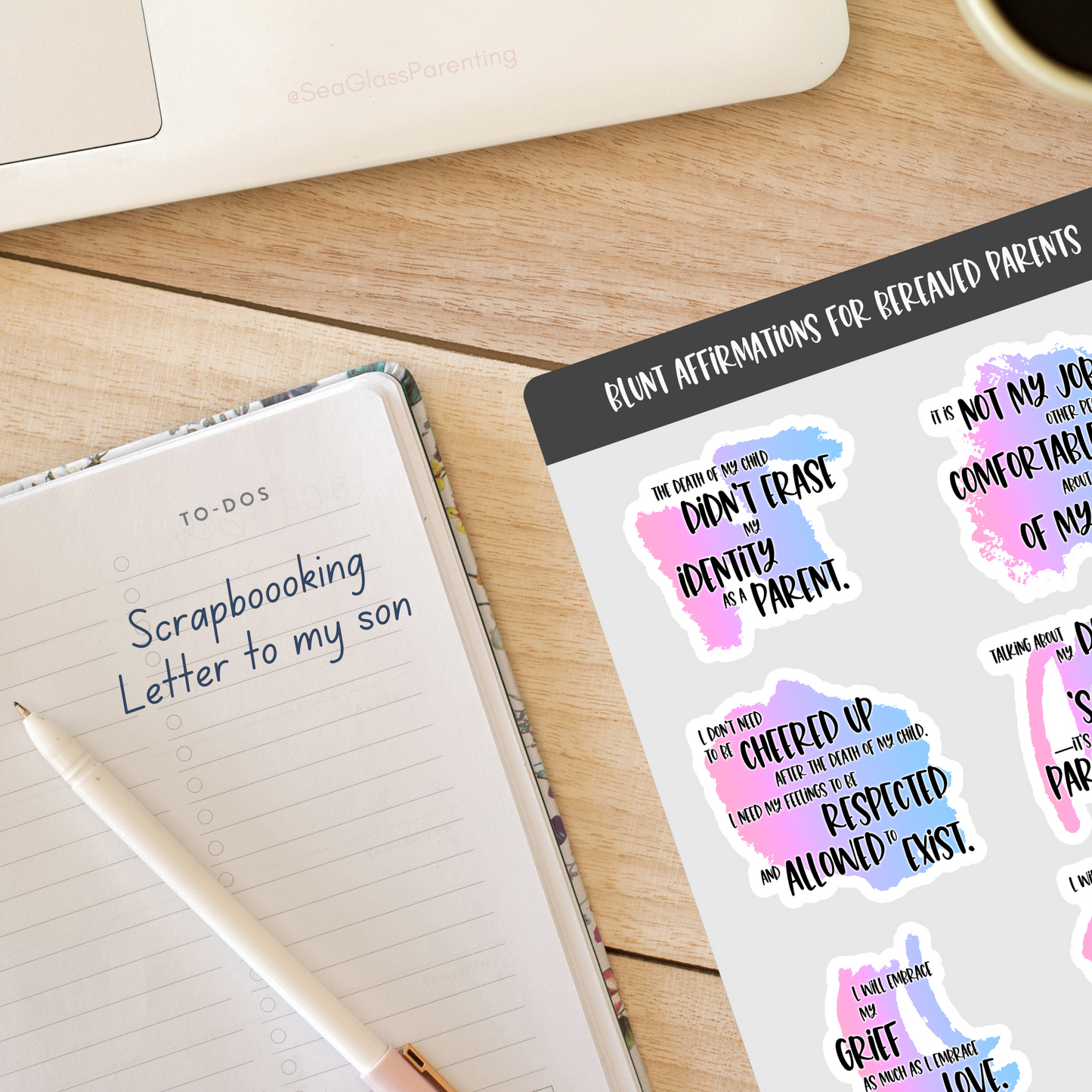 Blunt Affirmations for Bereaved Parents—Life After Baby Loss (vinyl sticker sheet)