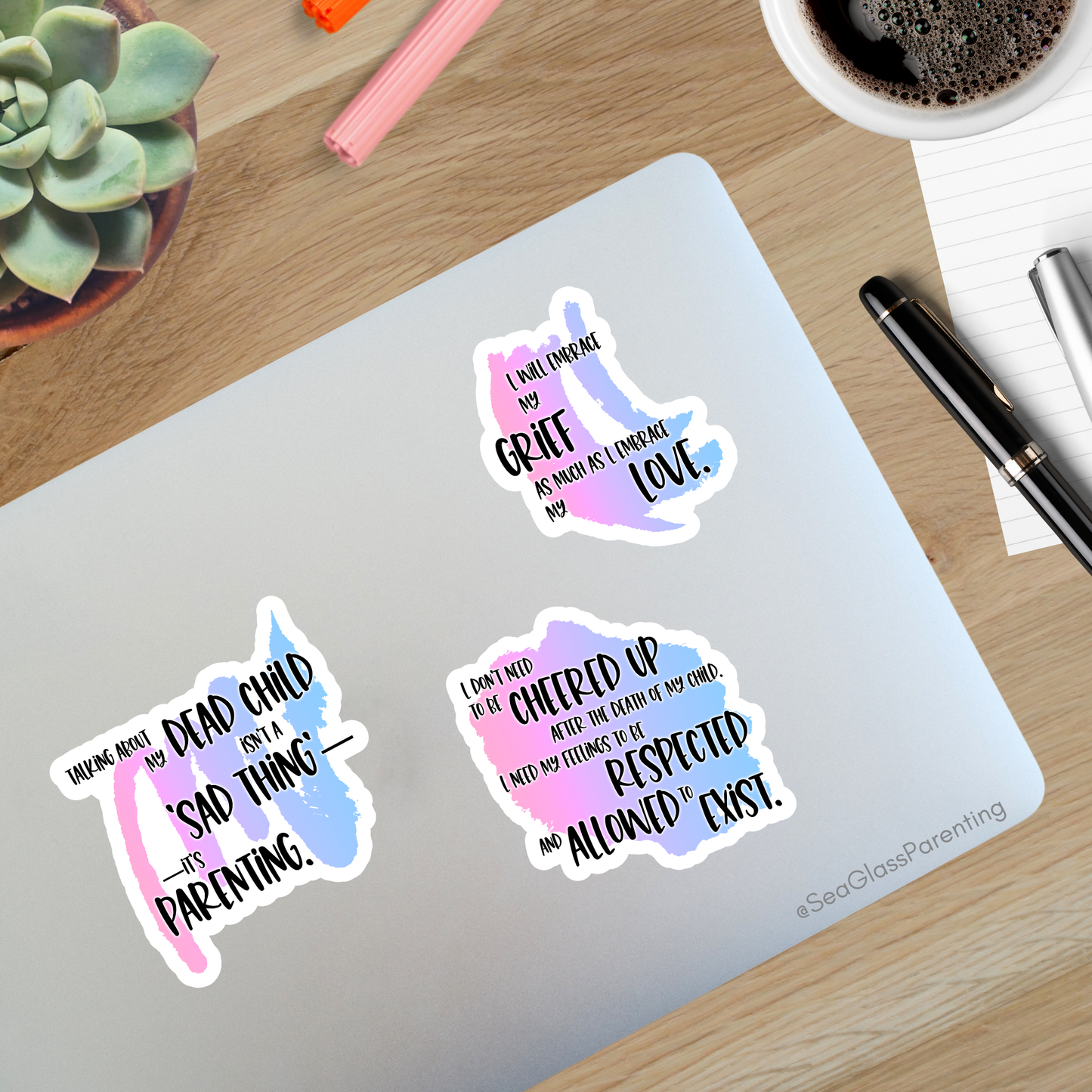 Blunt Affirmations for Bereaved Parents—Life After Baby Loss (vinyl sticker sheet)