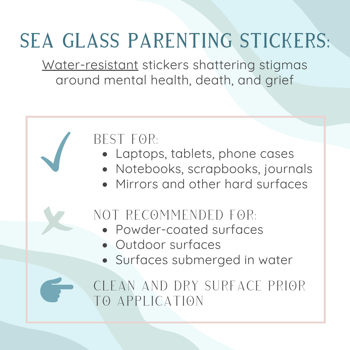 Blunt Affirmations for Bereaved Parents—Life After Baby Loss (vinyl sticker sheet)