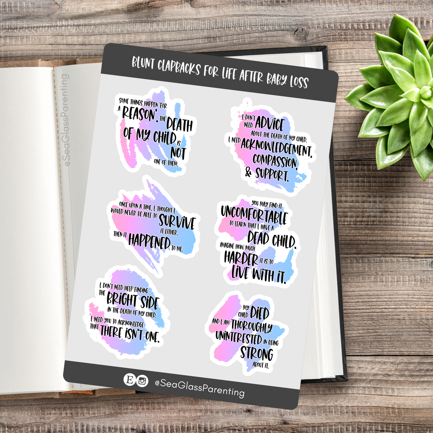 Blunt Clapbacks for Life After Baby Loss—Life After Baby Loss (vinyl sticker sheet)