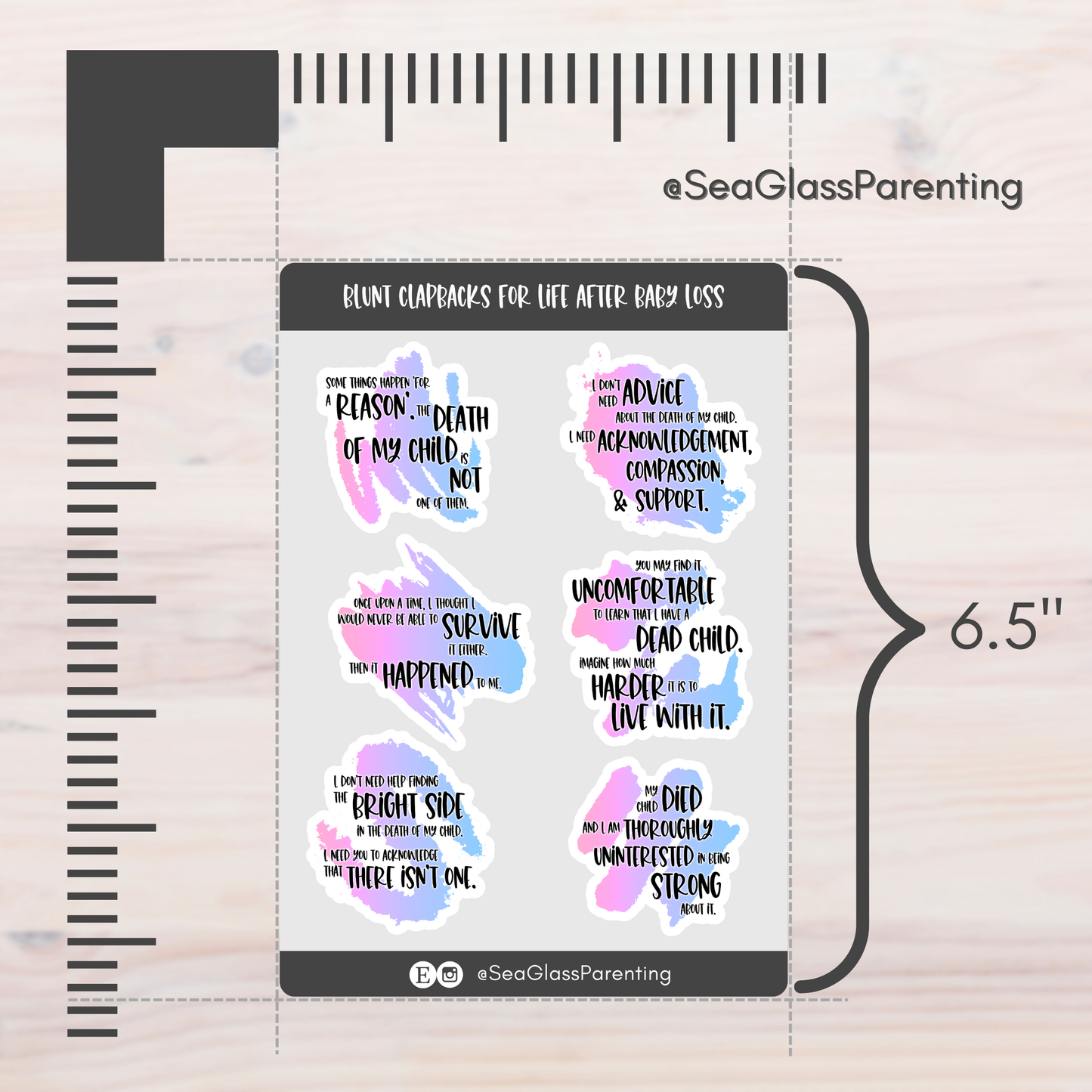 Blunt Clapbacks for Life After Baby Loss—Life After Baby Loss (vinyl sticker sheet)