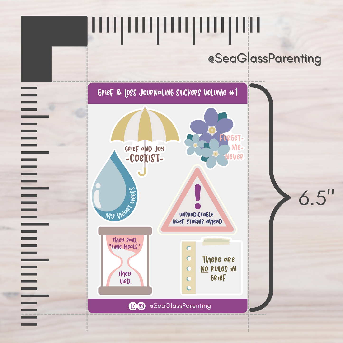 Grief and Loss Journaling Volume 1—Baby Loss Remembrance (vinyl sticker sheet)