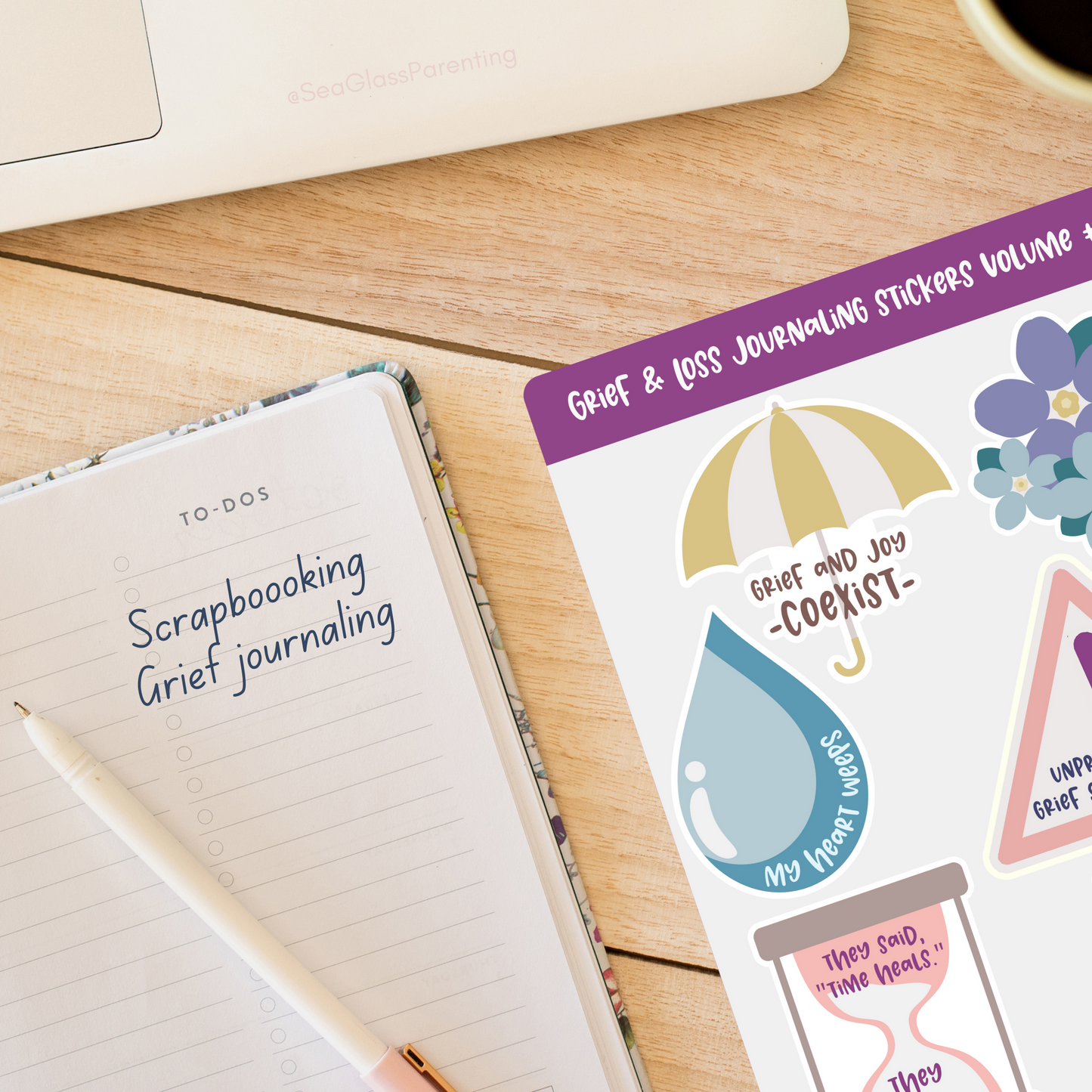 Grief and Loss Journaling Volume 1—Baby Loss Remembrance (vinyl sticker sheet)
