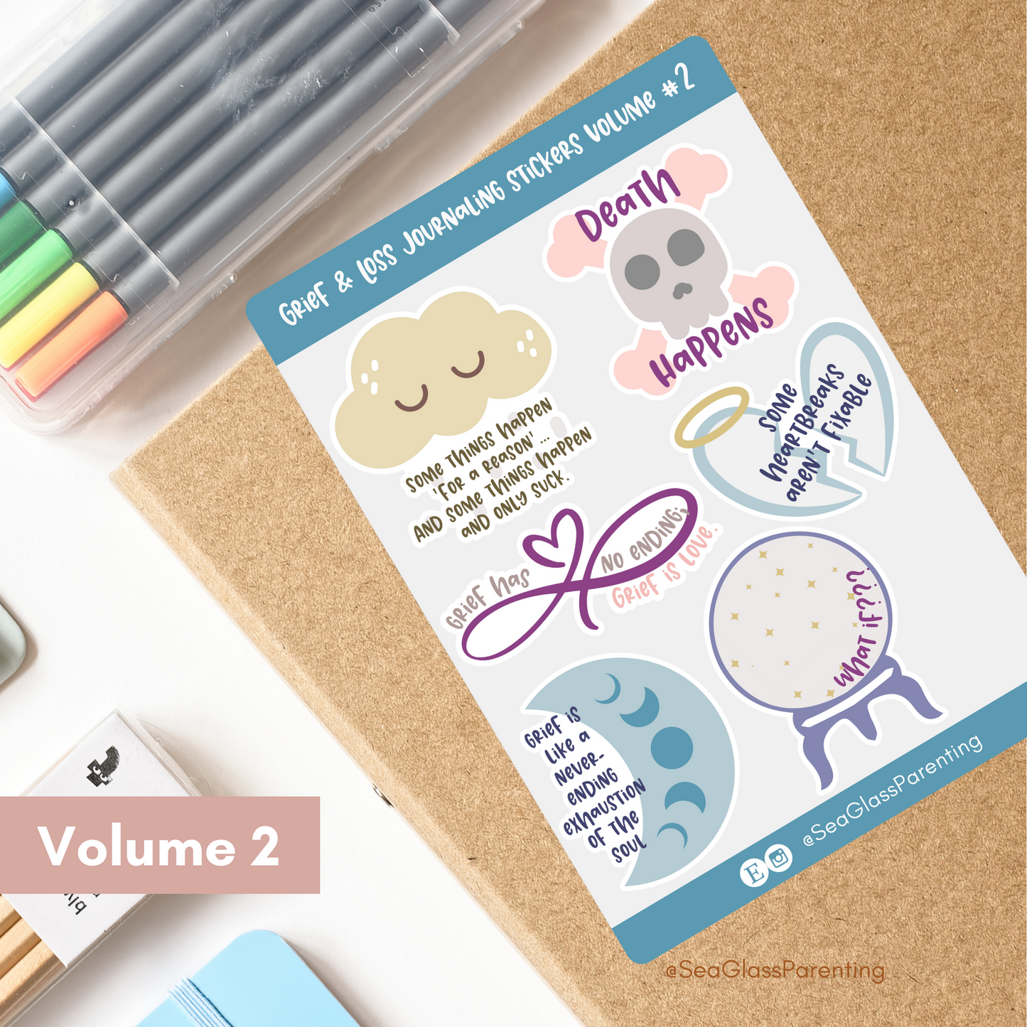 Grief and Loss Journaling Volume 1—Baby Loss Remembrance (vinyl sticker sheet)