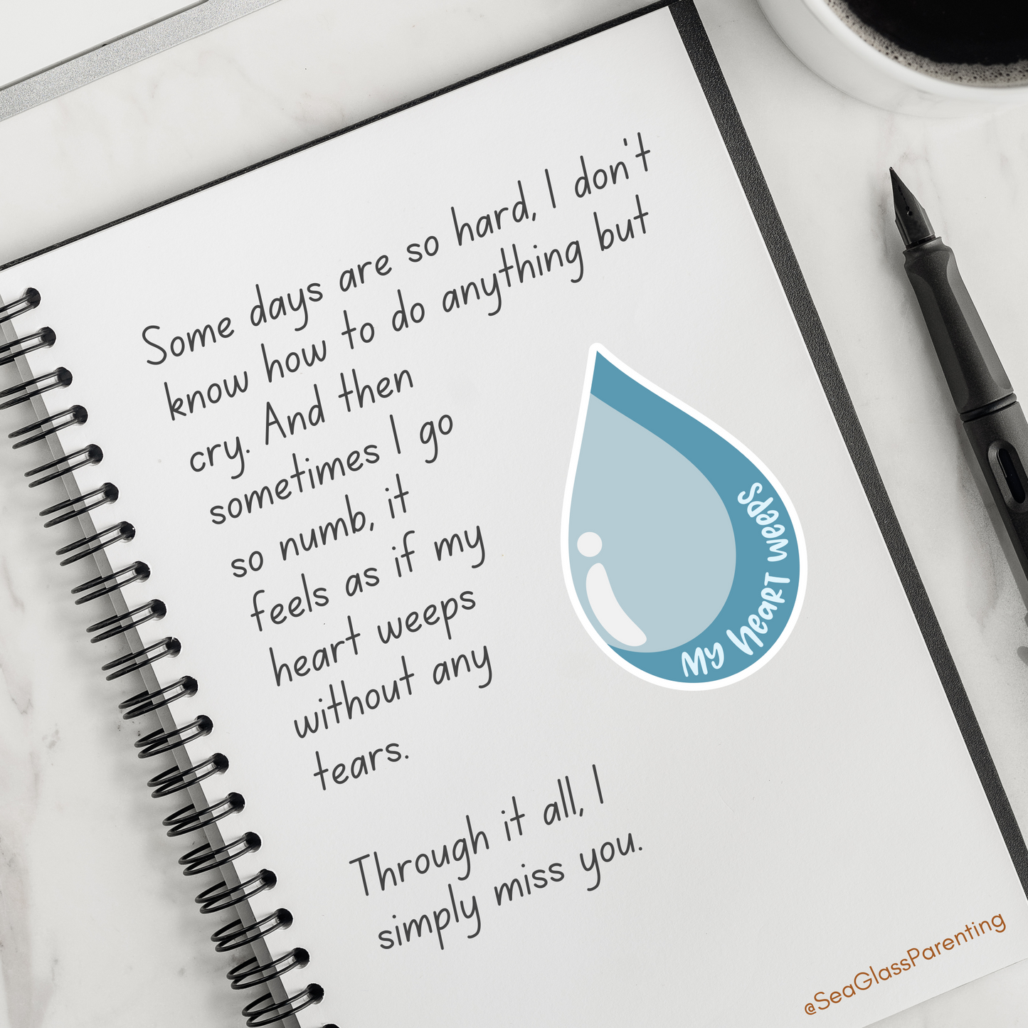 Grief and Loss Journaling Volume 1—Baby Loss Remembrance (vinyl sticker sheet)