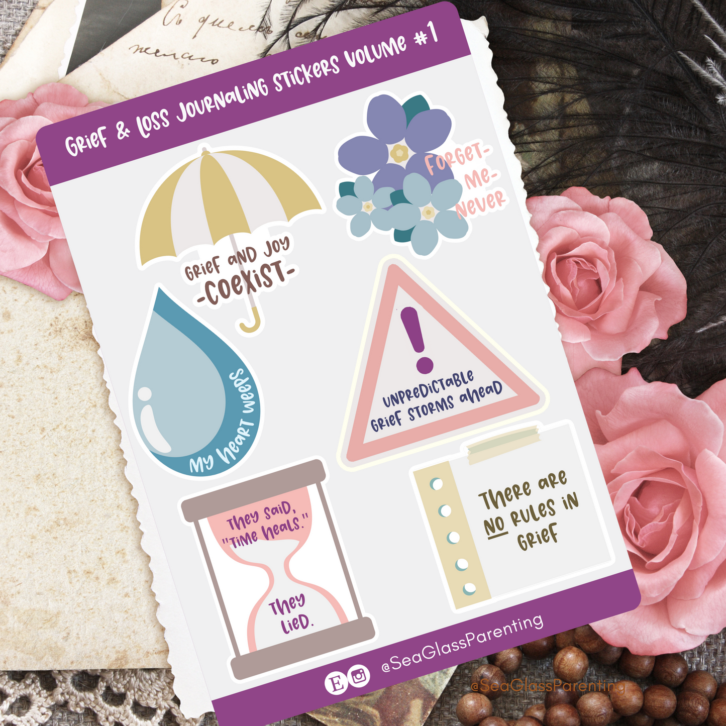 Grief and Loss Journaling Volume 1—Baby Loss Remembrance (vinyl sticker sheet)