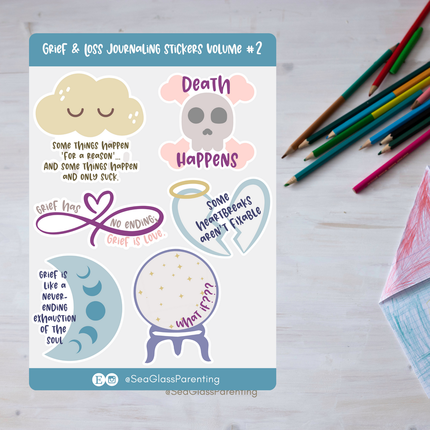 Grief and Loss Journaling Volume 2—Baby Loss Remembrance (vinyl sticker sheet)