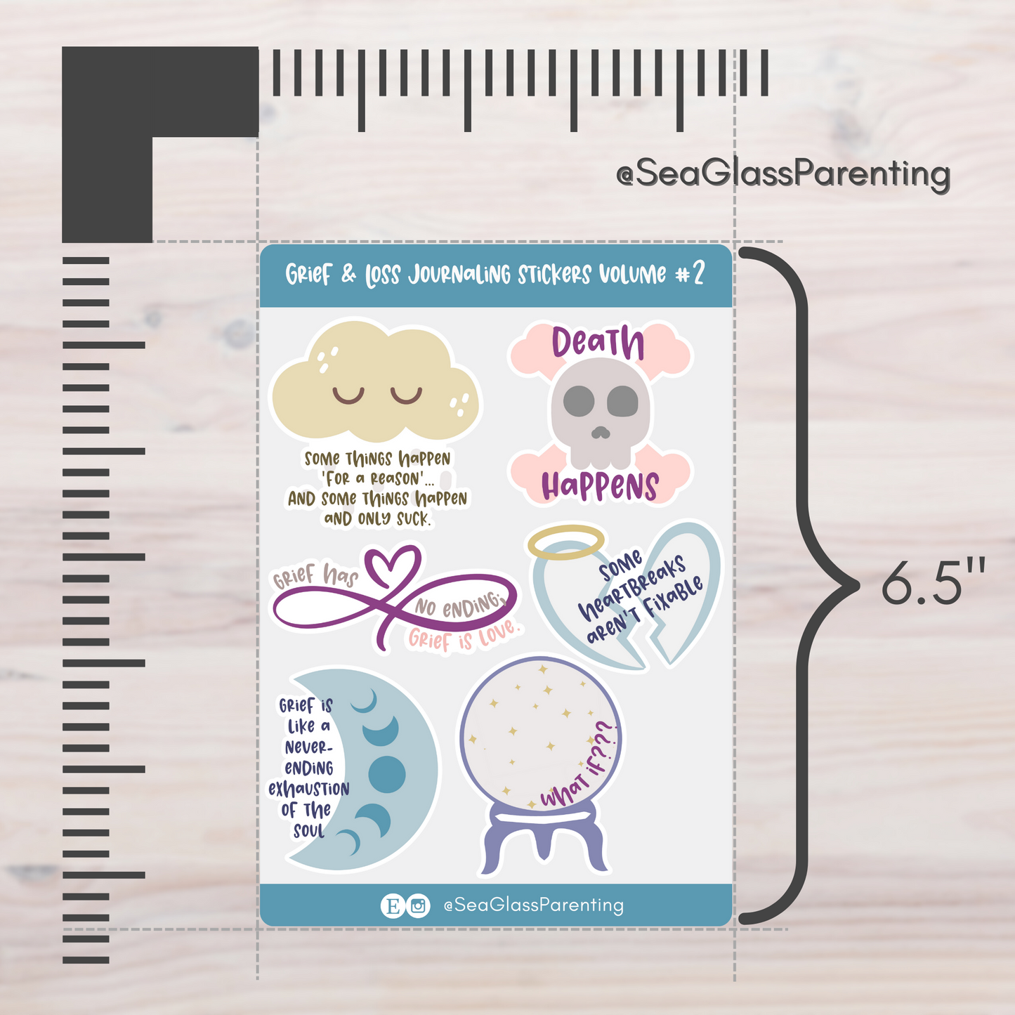 Grief and Loss Journaling Volume 2—Baby Loss Remembrance (vinyl sticker sheet)