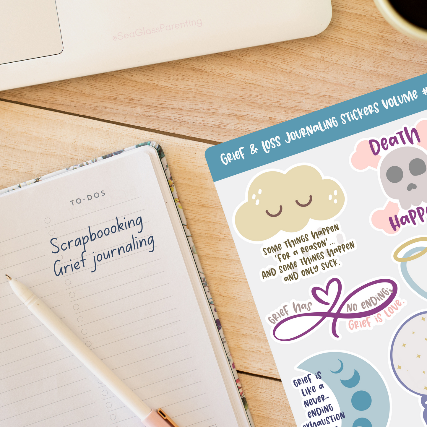 Grief and Loss Journaling Volume 2—Baby Loss Remembrance (vinyl sticker sheet)