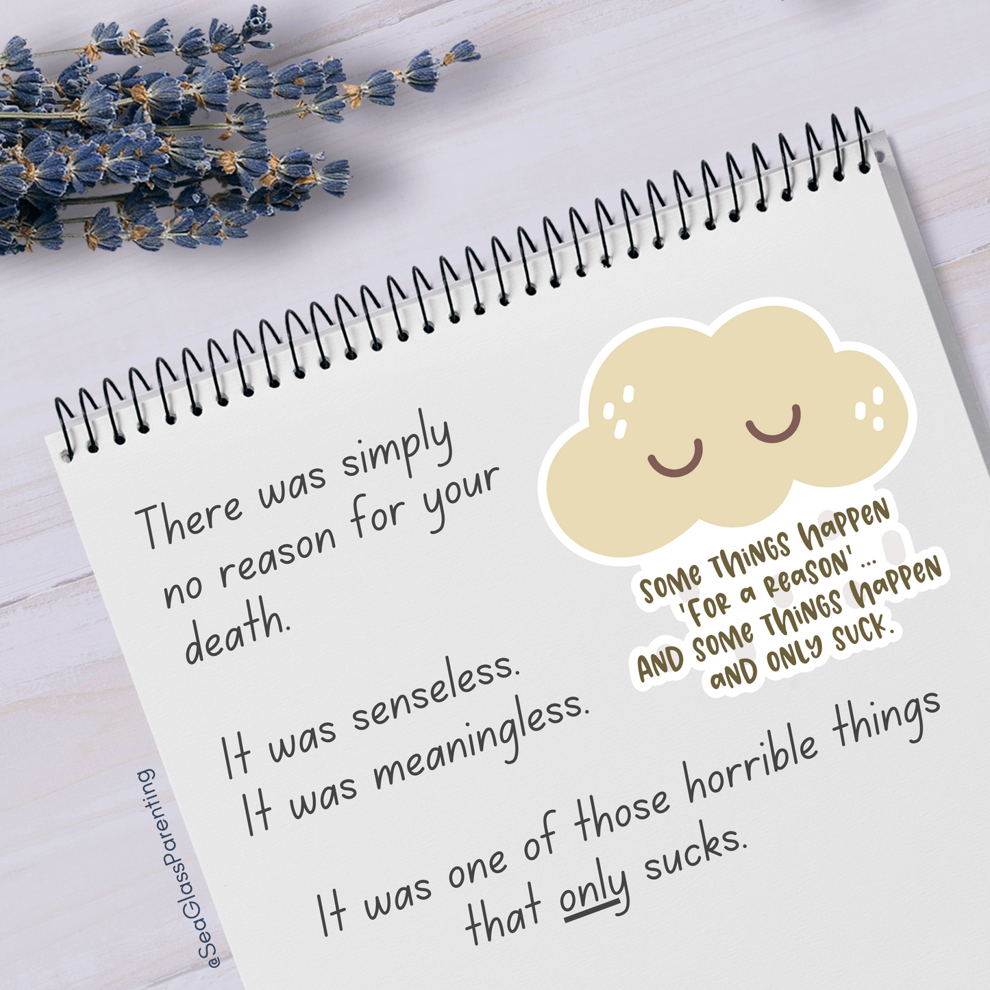 Grief and Loss Journaling Volume 2—Baby Loss Remembrance (vinyl sticker sheet)