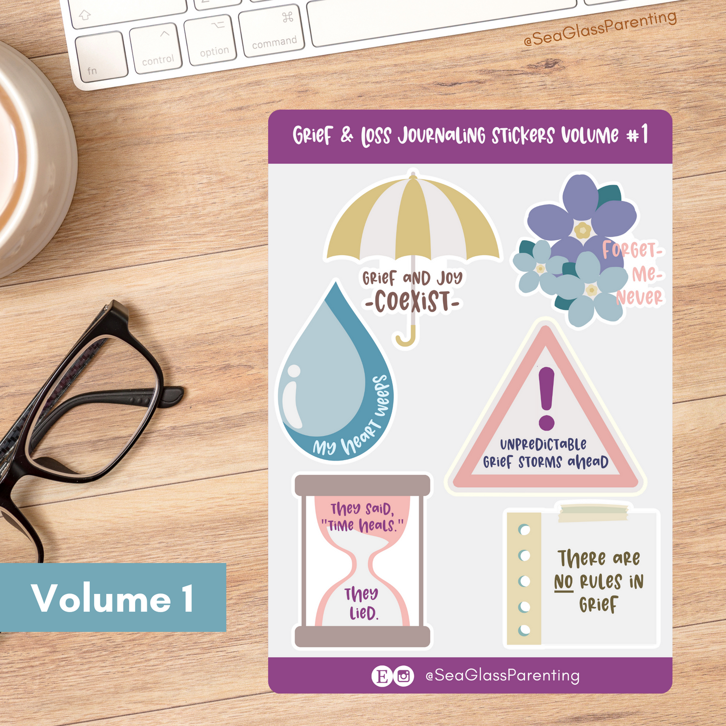 Grief and Loss Journaling Volume 2—Baby Loss Remembrance (vinyl sticker sheet)