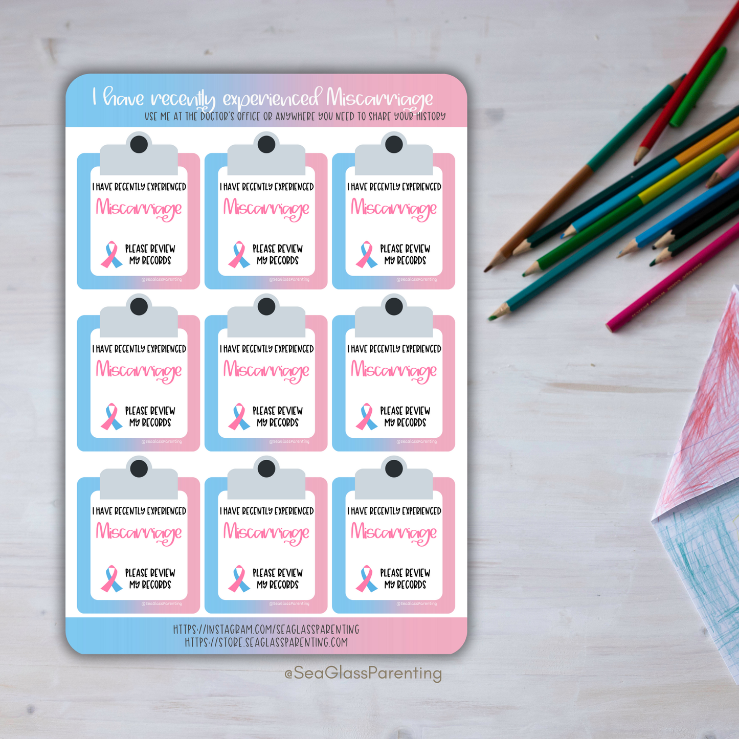 Postpartum after Loss Doctor's Office Appointment stickers (paper sticker sheet)