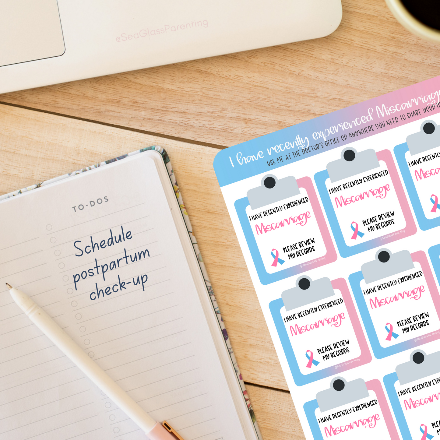 Postpartum after Loss Doctor's Office Appointment stickers (paper sticker sheet)
