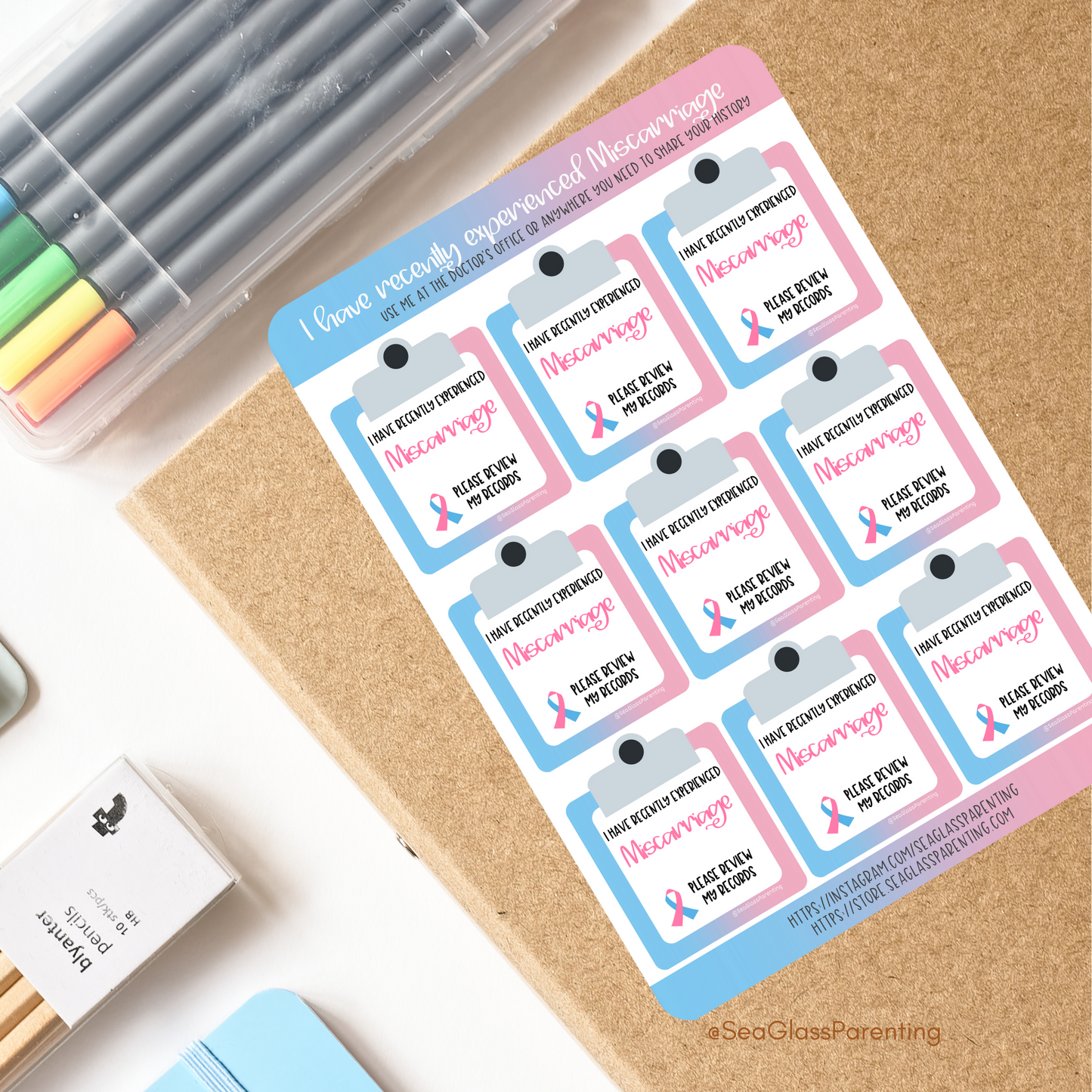 Postpartum after Loss Doctor's Office Appointment stickers (paper sticker sheet)