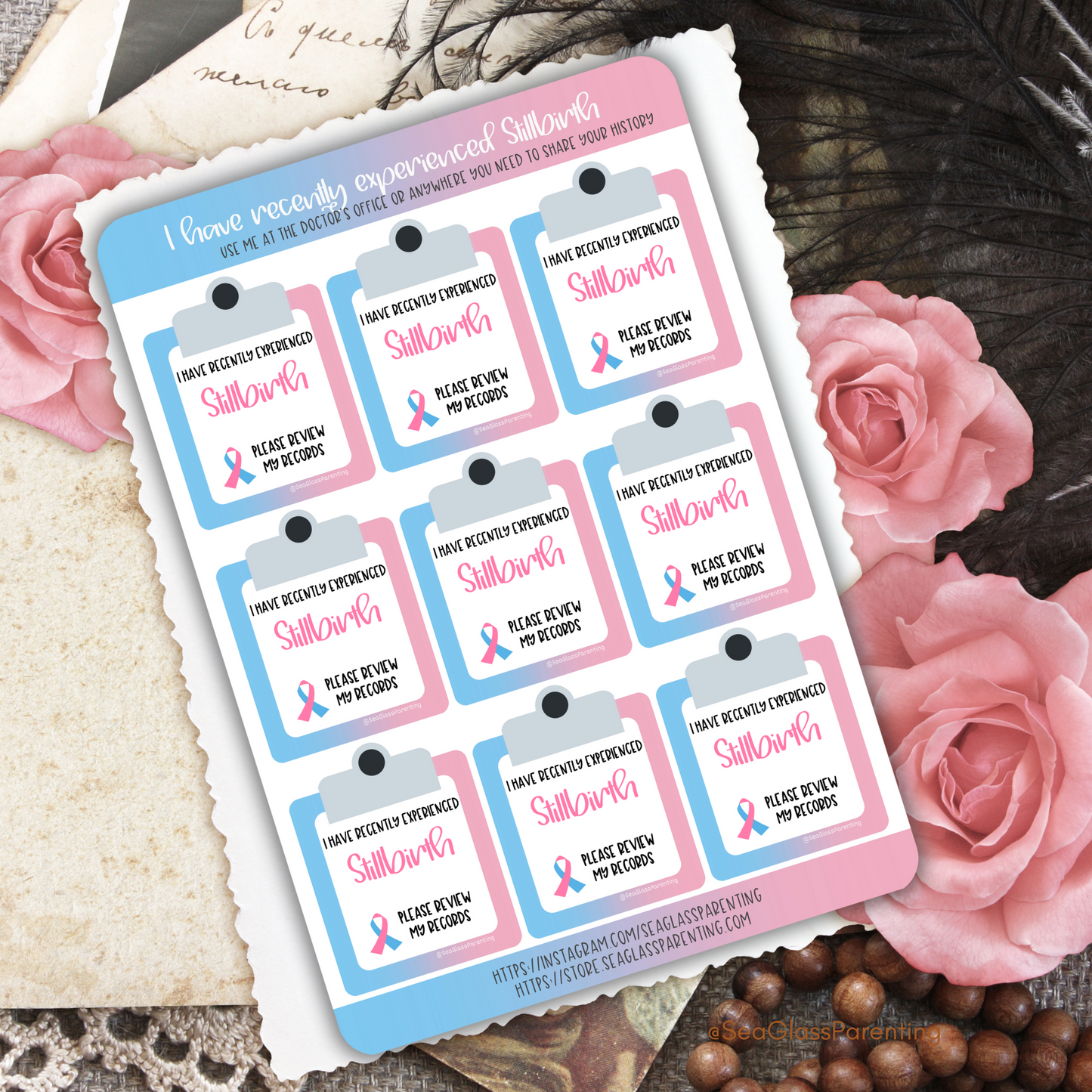 Postpartum after Loss Doctor's Office Appointment stickers (paper sticker sheet)