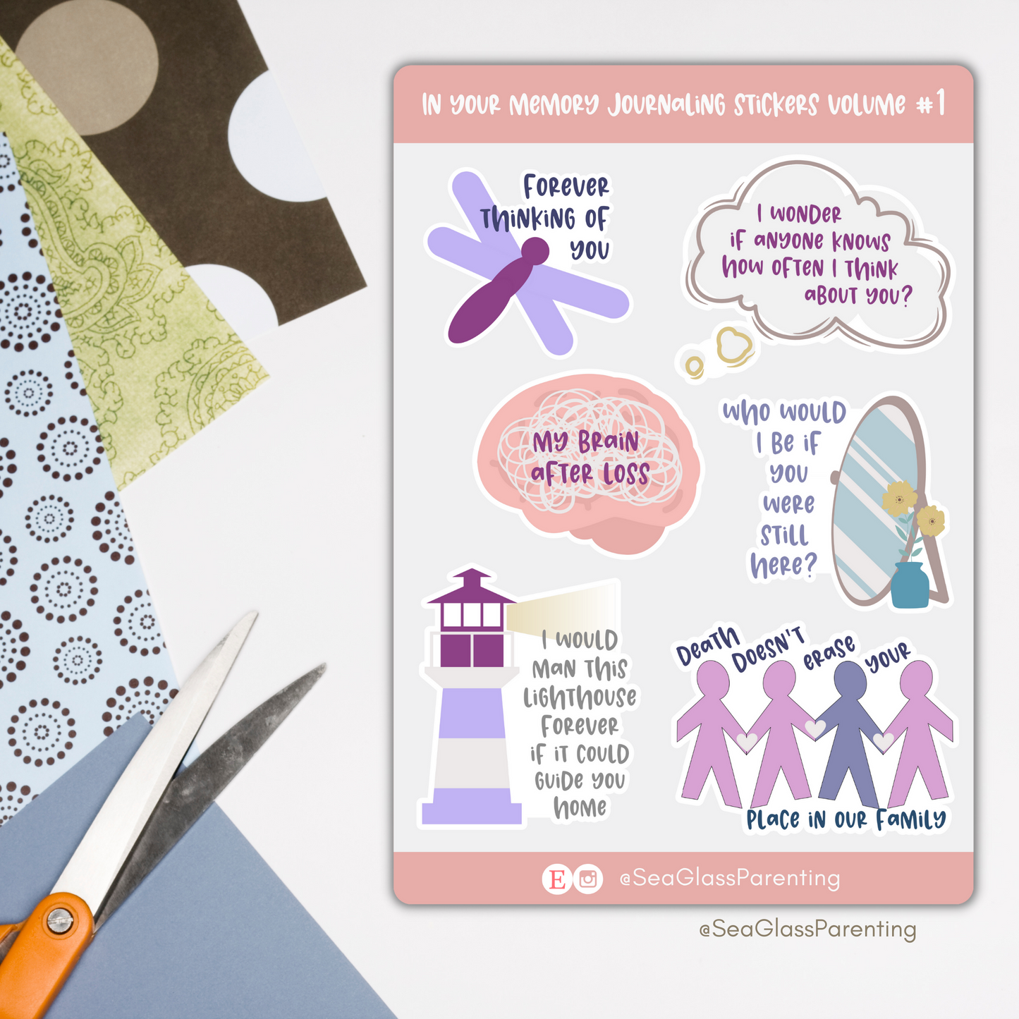 In Your Memory Journaling Volume 1—Baby Loss Remembrance (vinyl sticker sheet)