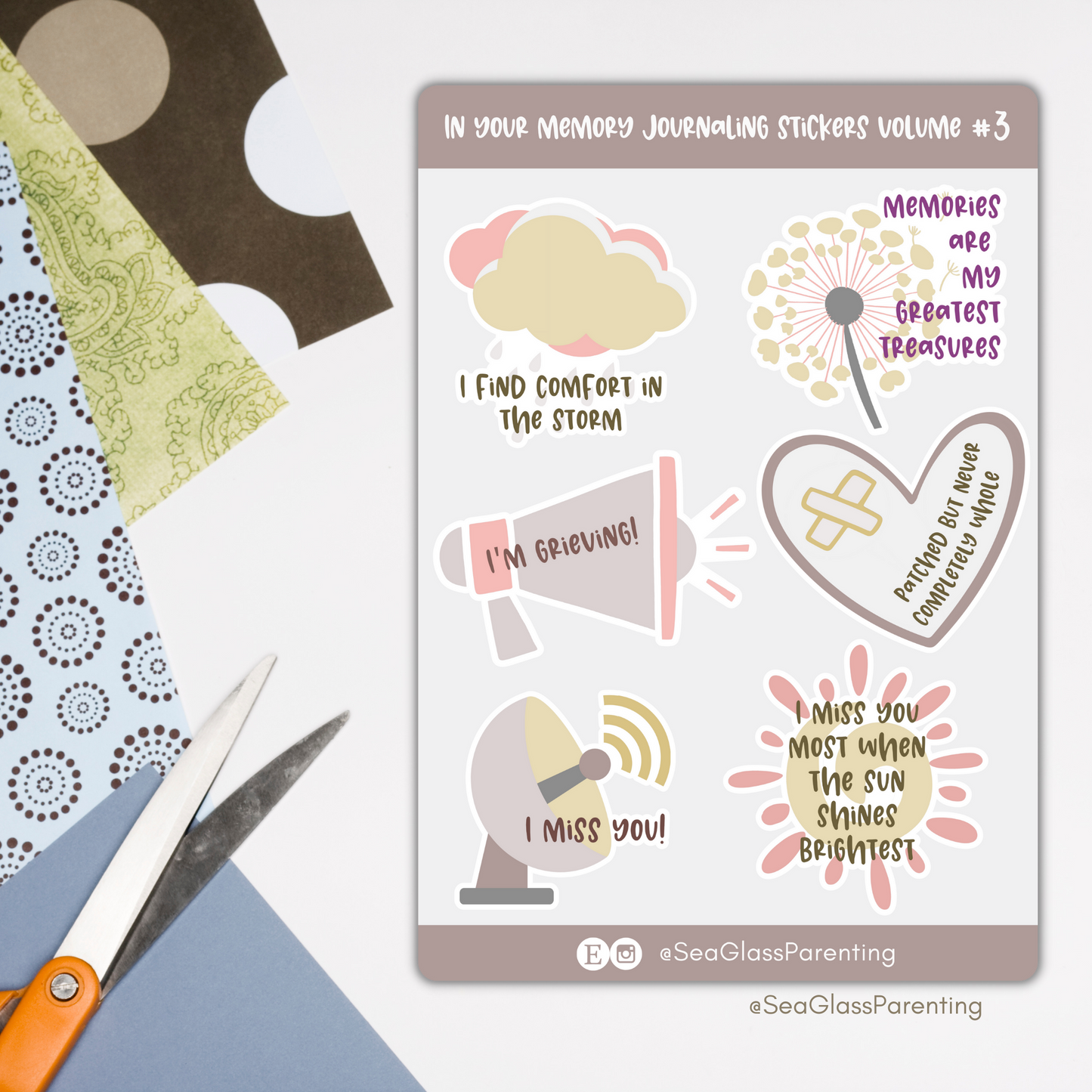 In Your Memory Journaling Volume 3—Baby Loss Remembrance (vinyl sticker sheet)