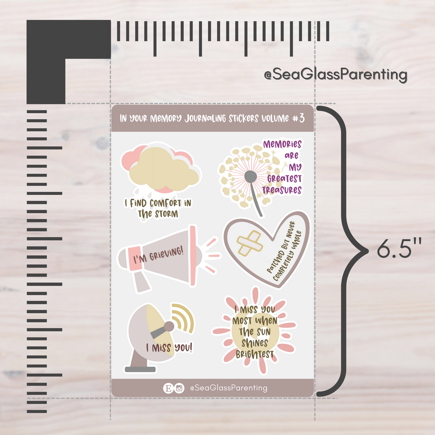 In Your Memory Journaling Volume 3—Baby Loss Remembrance (vinyl sticker sheet)
