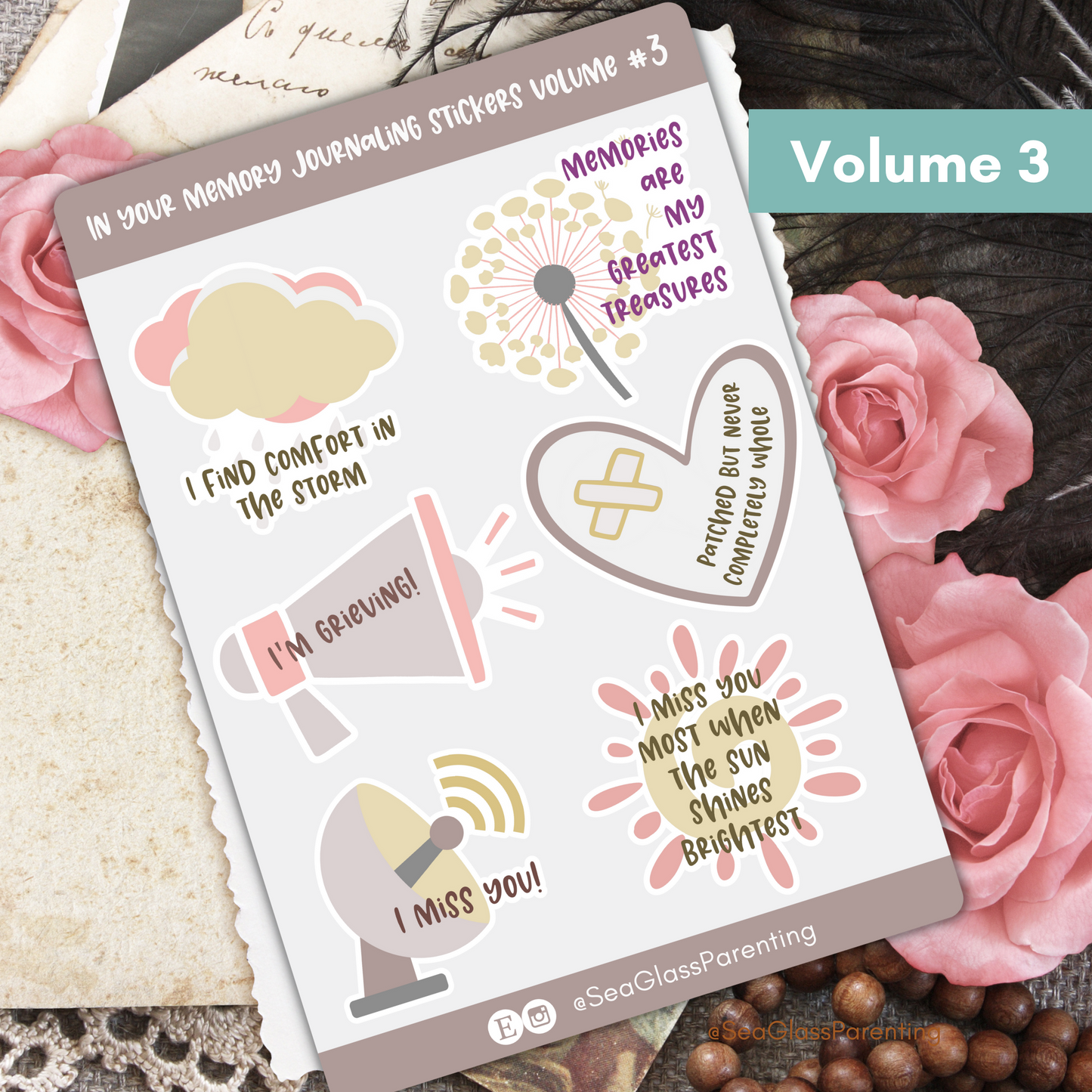 In Your Memory Journaling Volume 3—Baby Loss Remembrance (vinyl sticker sheet)