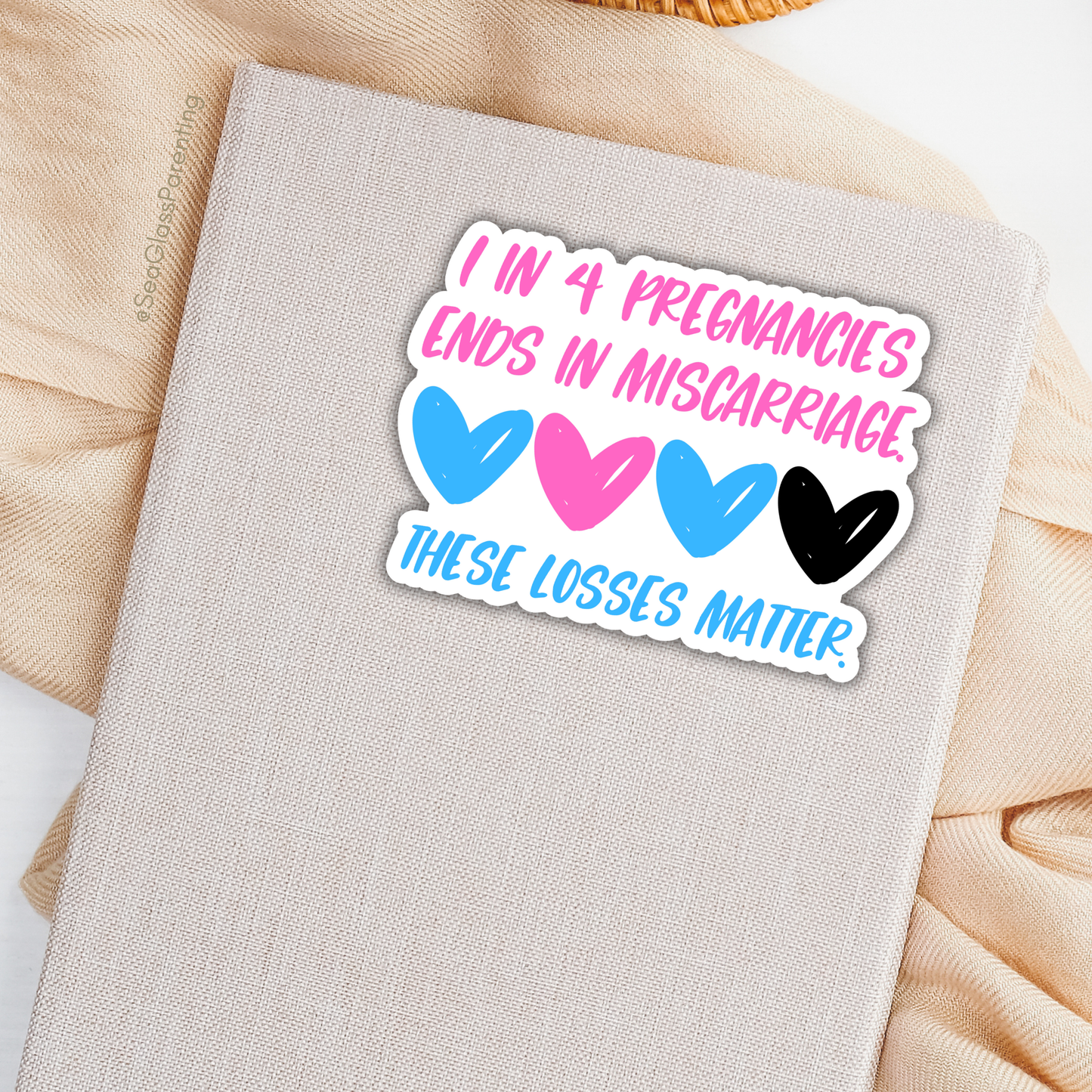 One in Four Pregnancies ends in Miscarriage—Baby Loss Awareness and Remembrance (vinyl sticker)