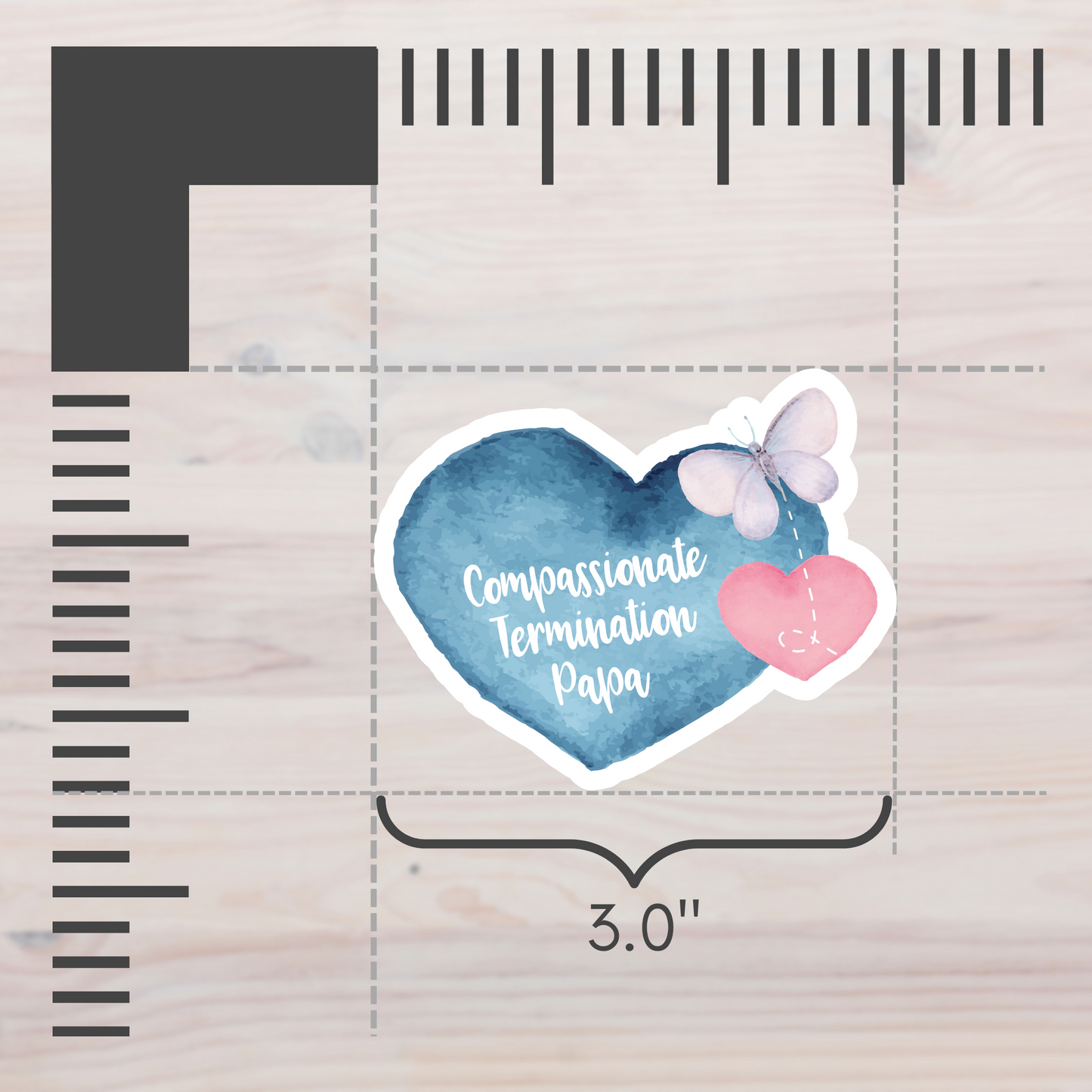 Compassionate Termination Mama/Papa w/Heart & Butterfly—I'm a Bereaved Parent (vinyl sticker set)