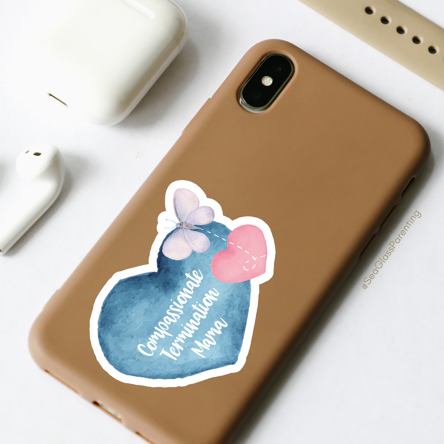 Compassionate Termination Mama/Papa w/Heart & Butterfly—I'm a Bereaved Parent (vinyl sticker set)