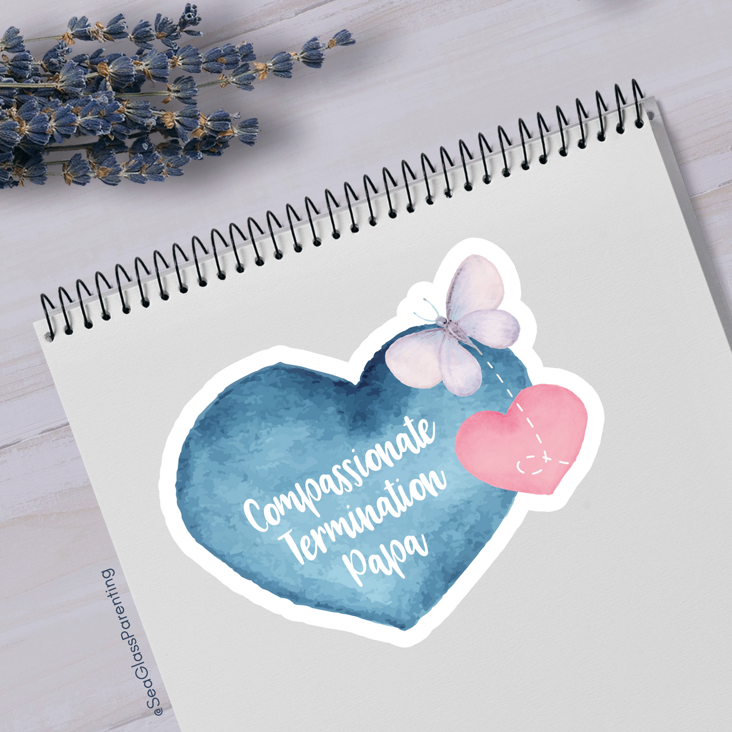 Compassionate Termination Mama/Papa w/Heart & Butterfly—I'm a Bereaved Parent (vinyl sticker set)