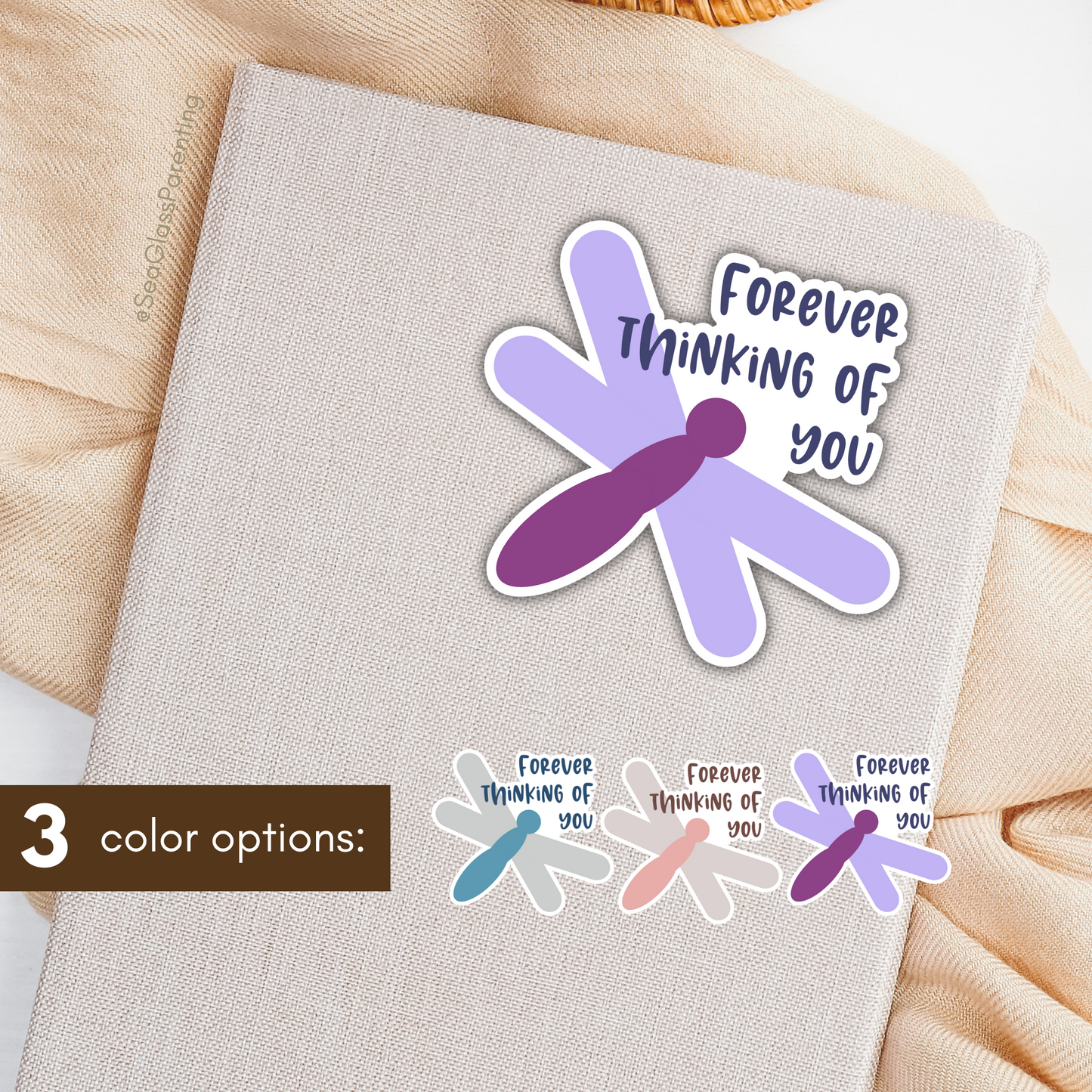 Forever Thinking of You w/Dragonfly—Baby Loss Remembrance (vinyl sticker)