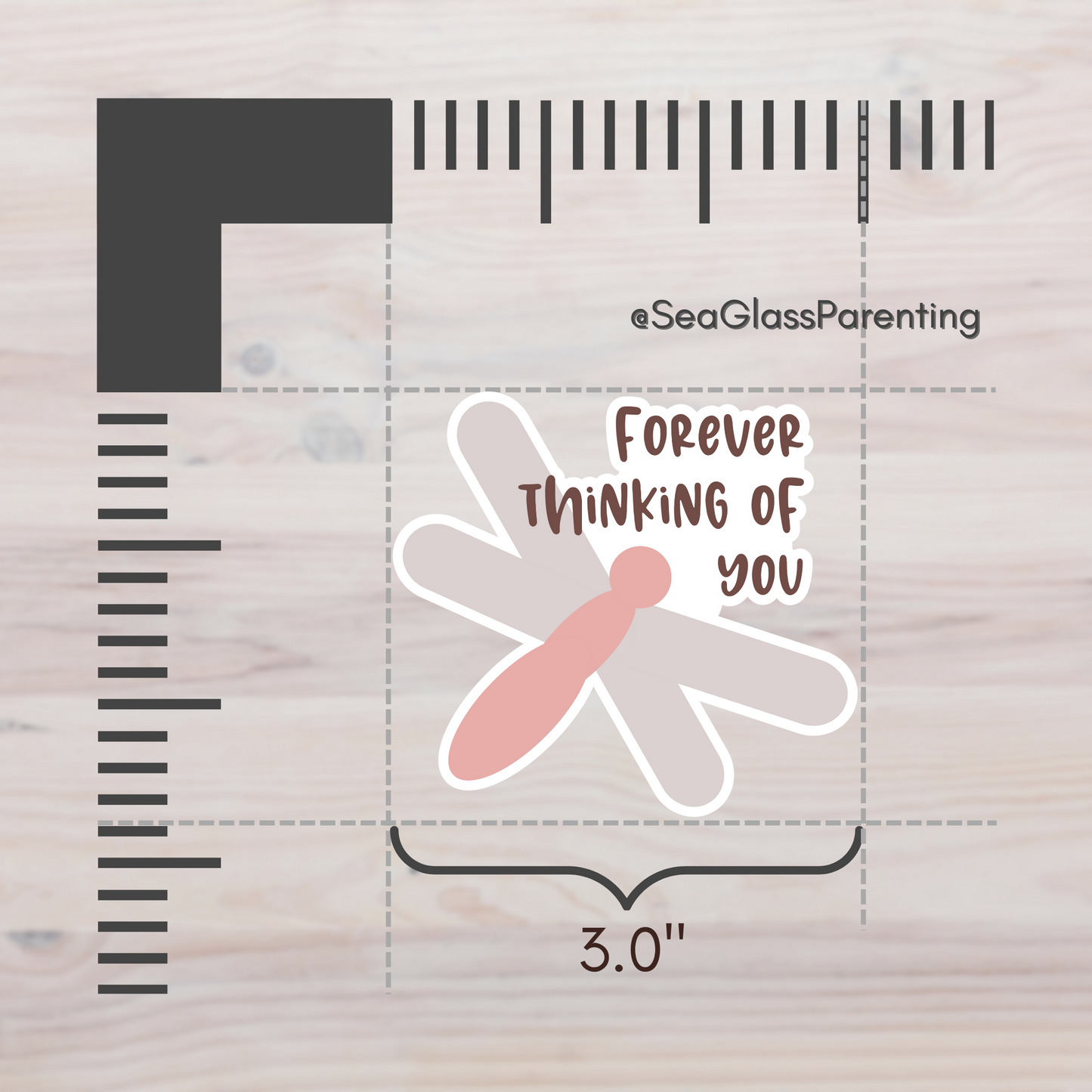 Forever Thinking of You w/Dragonfly—Baby Loss Remembrance (vinyl sticker)