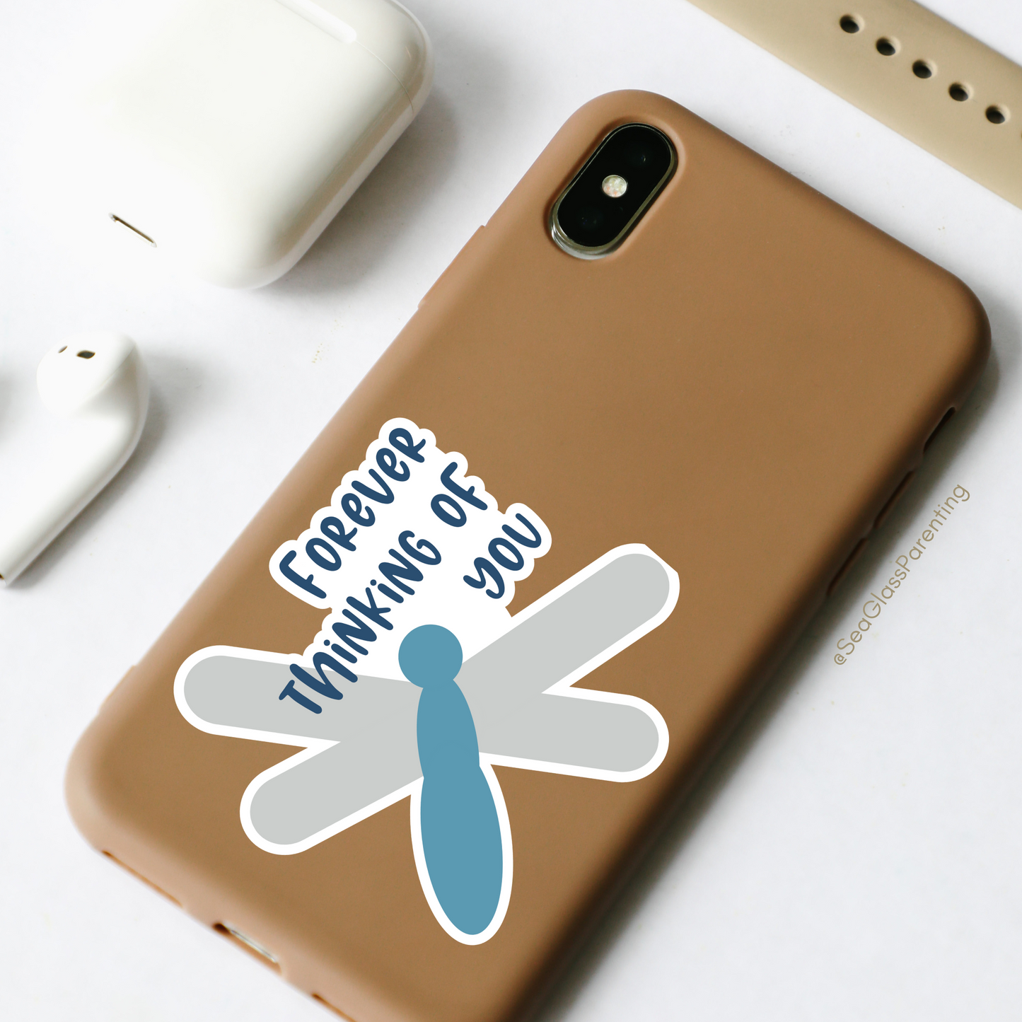 Forever Thinking of You w/Dragonfly—Baby Loss Remembrance (vinyl sticker)