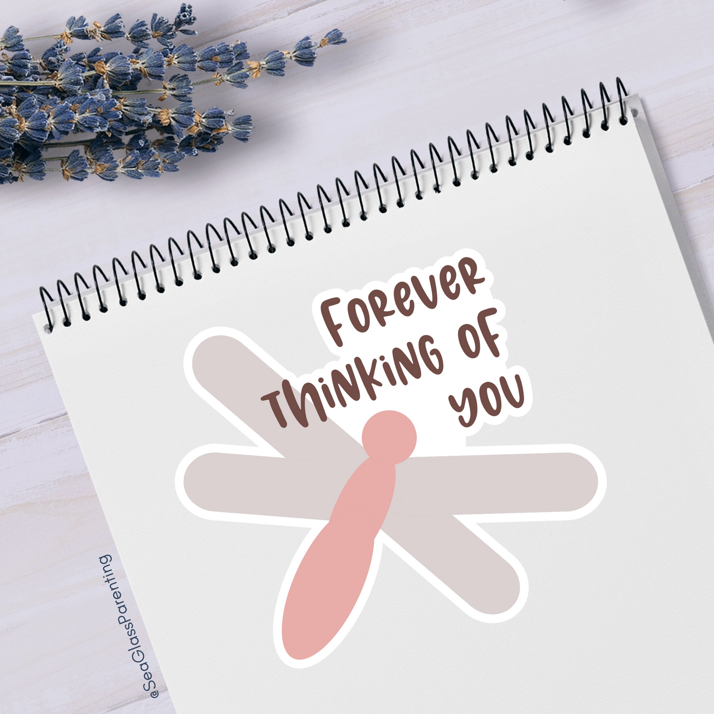 Forever Thinking of You w/Dragonfly—Baby Loss Remembrance (vinyl sticker)