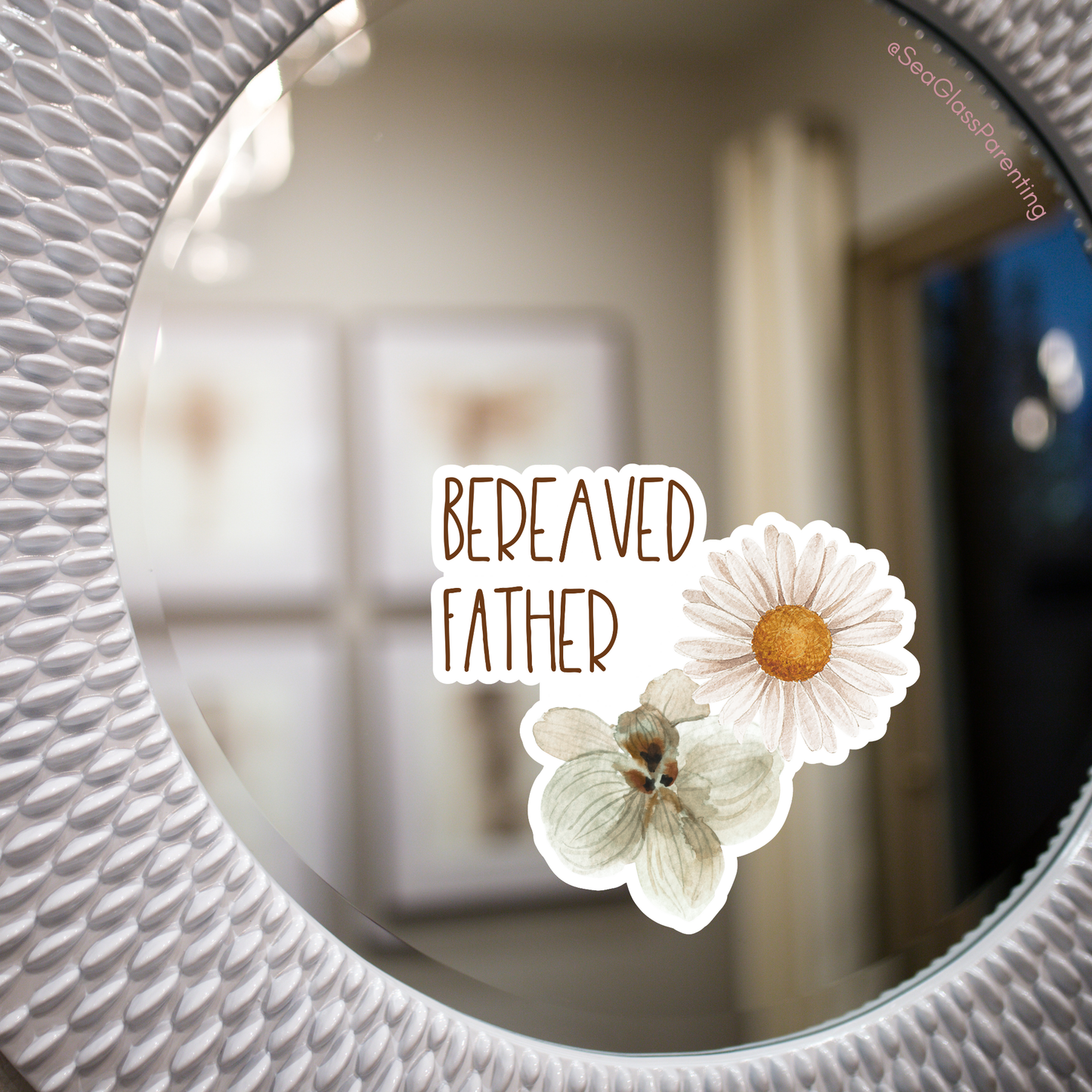 Gold Florals Bereaved Mother/Father—I'm a Bereaved Parent (vinyl sticker)