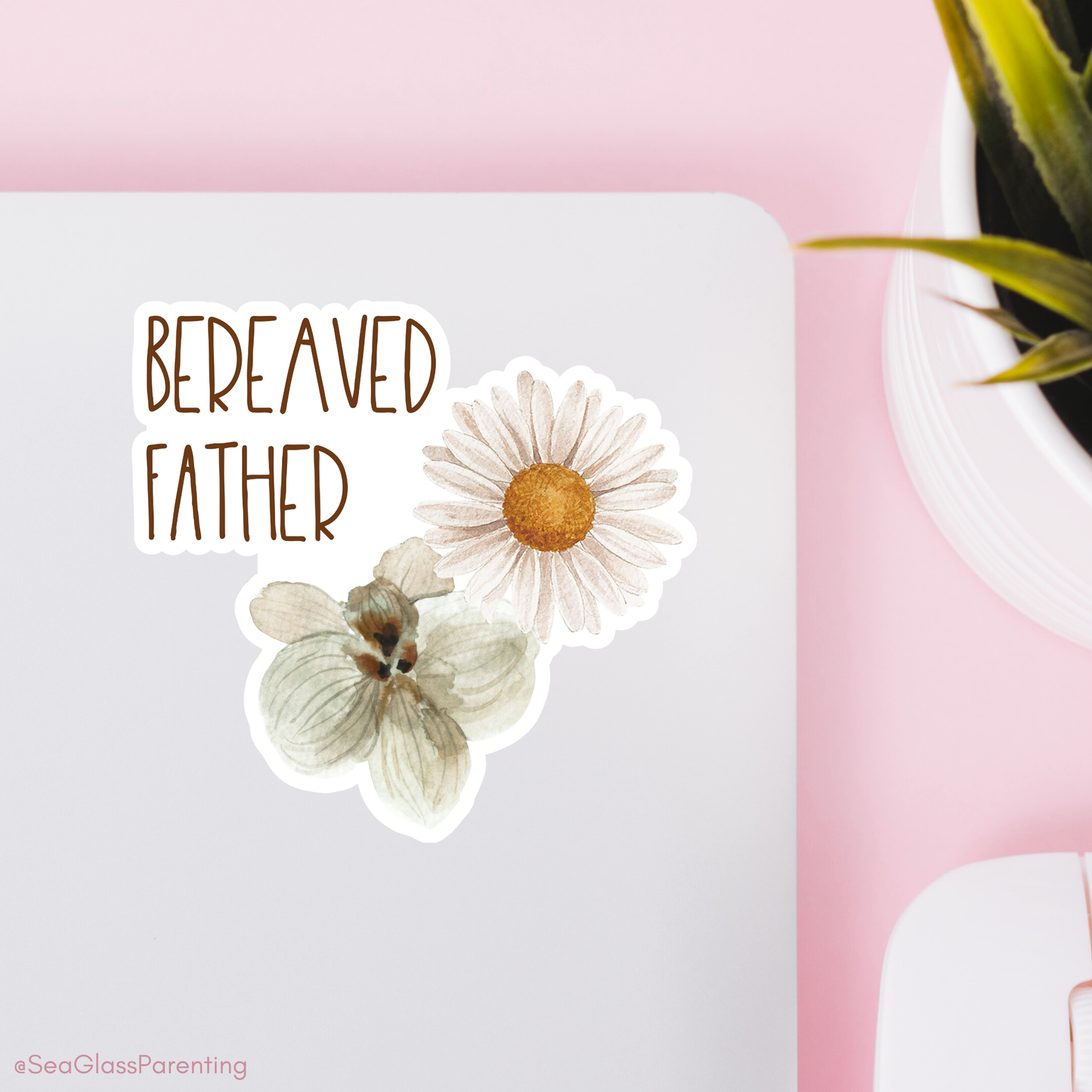 Gold Florals Bereaved Mother/Father—I'm a Bereaved Parent (vinyl sticker)