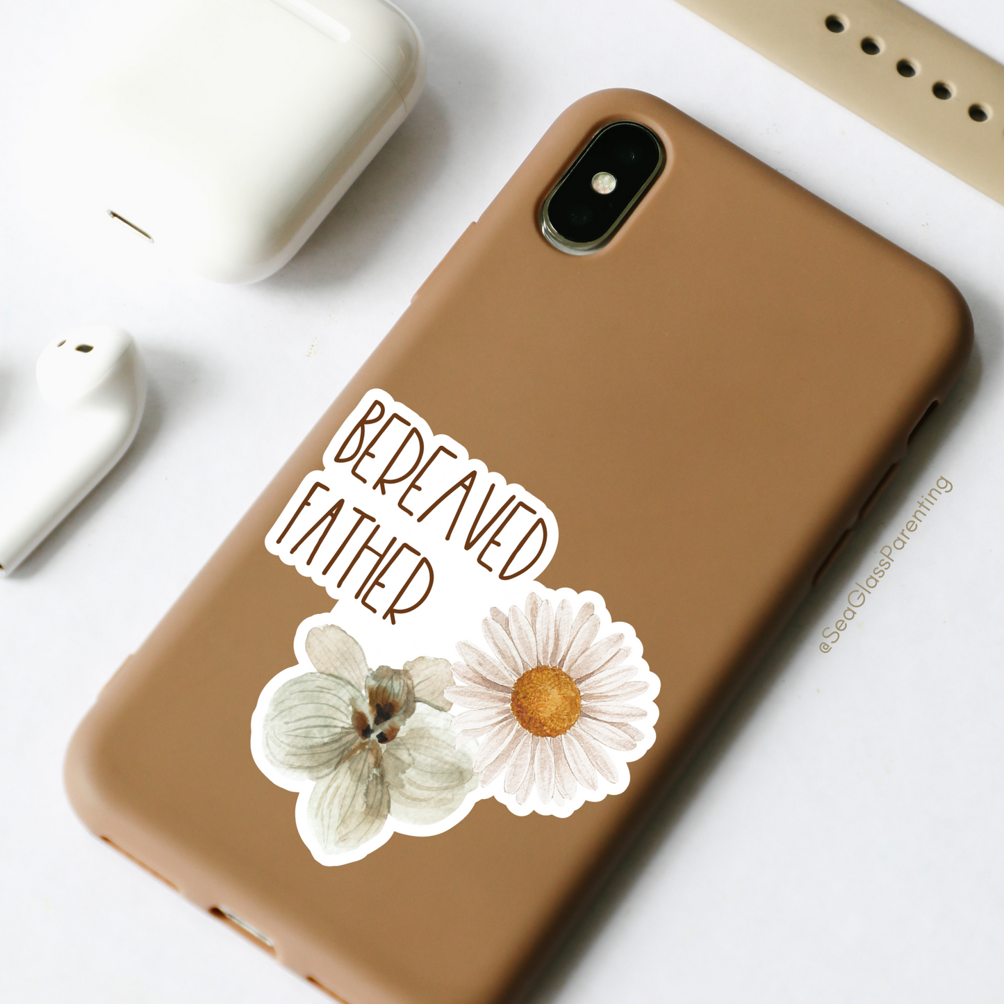 Gold Florals Bereaved Mother/Father—I'm a Bereaved Parent (vinyl sticker)