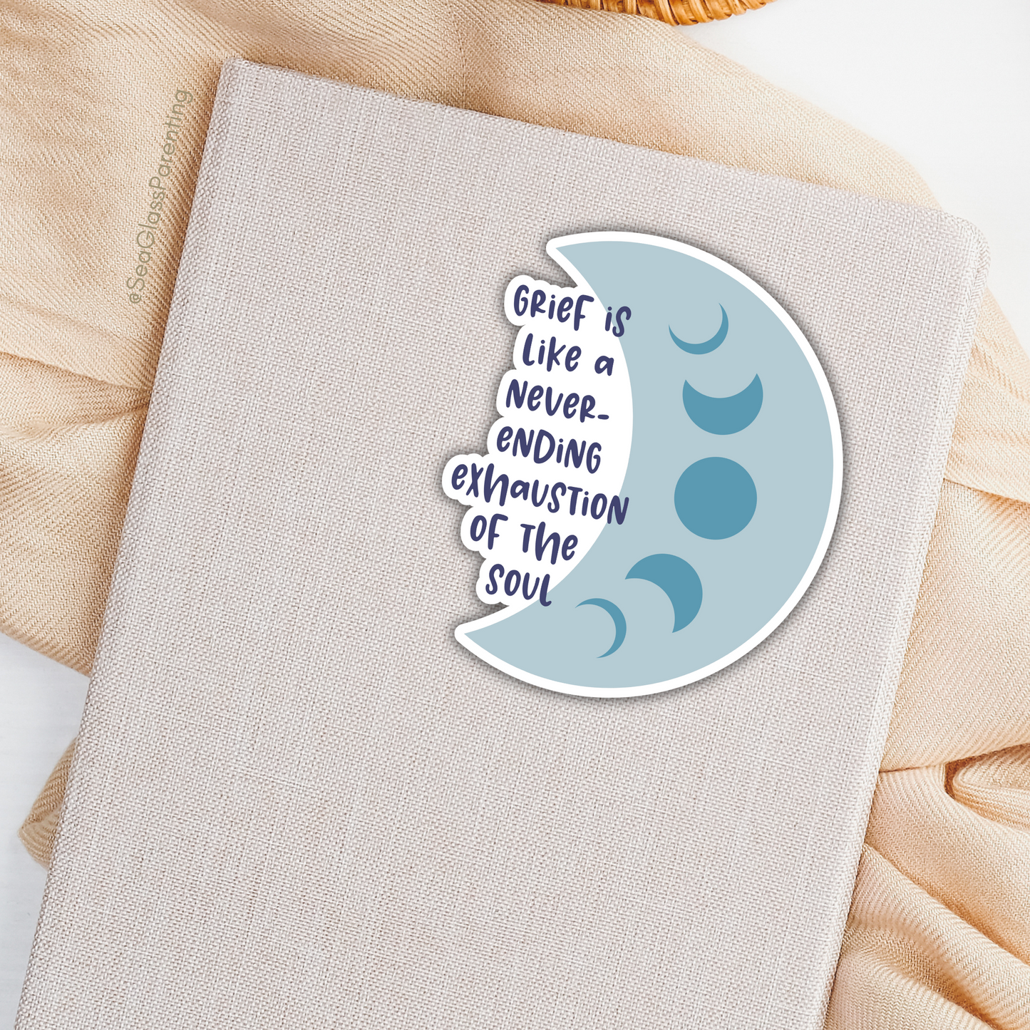 Grief is like a Never-Ending Exhaustion of the Soul—Baby Loss Remembrance (vinyl sticker)