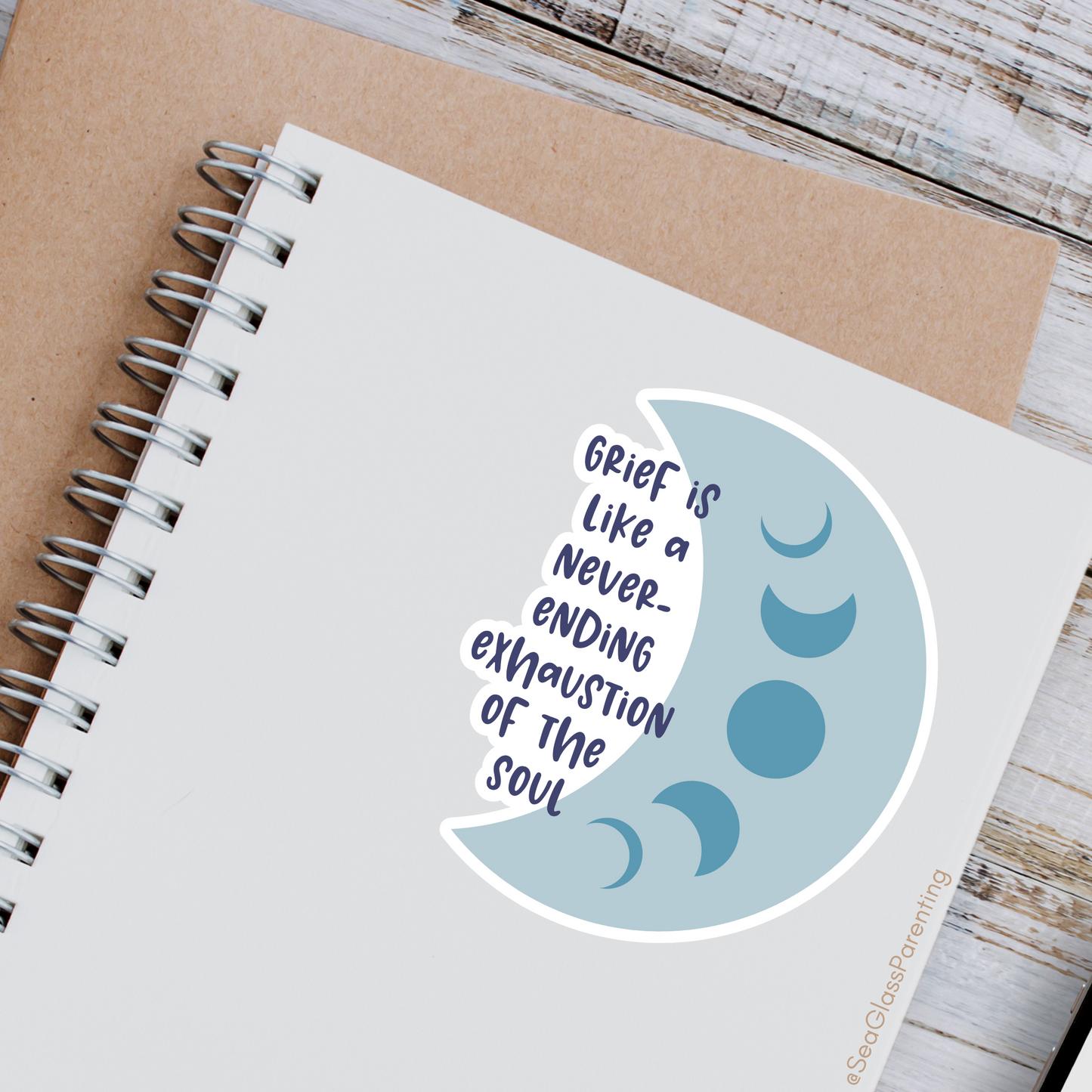 Grief is like a Never-Ending Exhaustion of the Soul—Baby Loss Remembrance (vinyl sticker)
