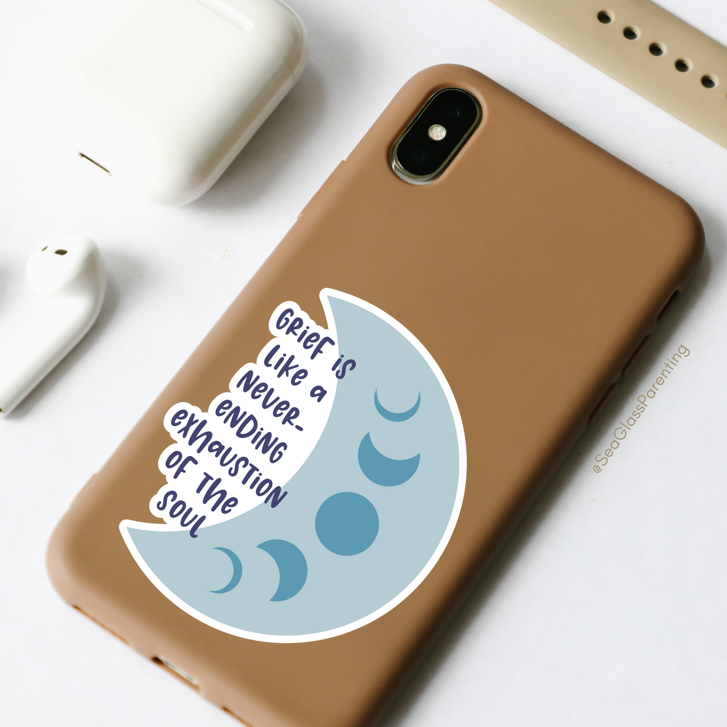 Grief is like a Never-Ending Exhaustion of the Soul—Baby Loss Remembrance (vinyl sticker)