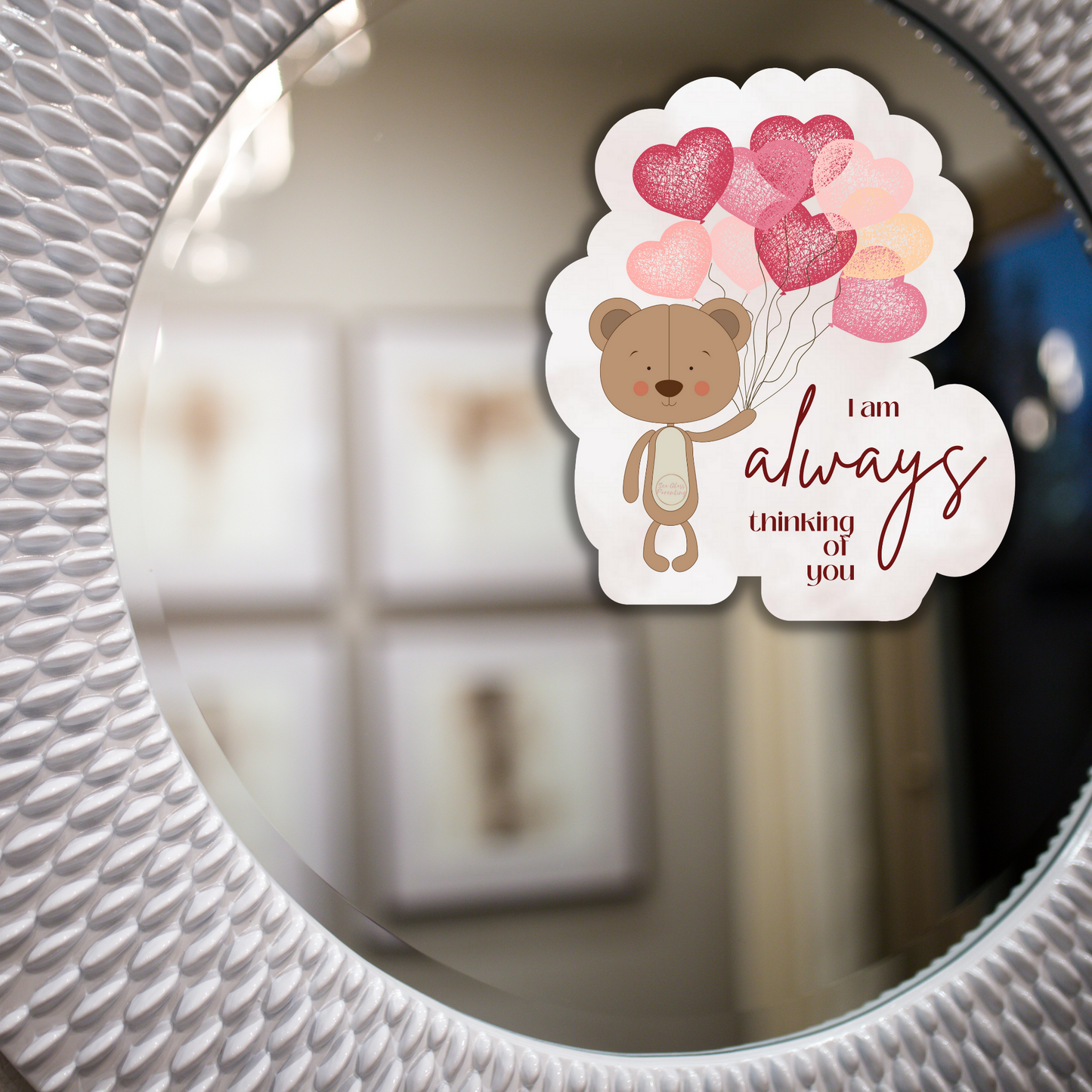 Bear w/Balloons, I am ALWAYS thinking of you—Baby Loss Remembrance (vinyl sticker)