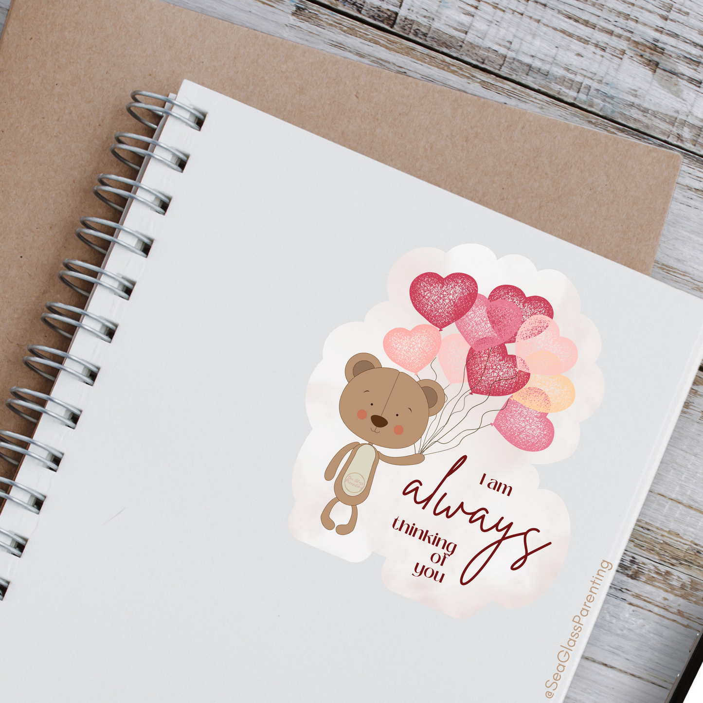 Bear w/Balloons, I am ALWAYS thinking of you—Baby Loss Remembrance (vinyl sticker)