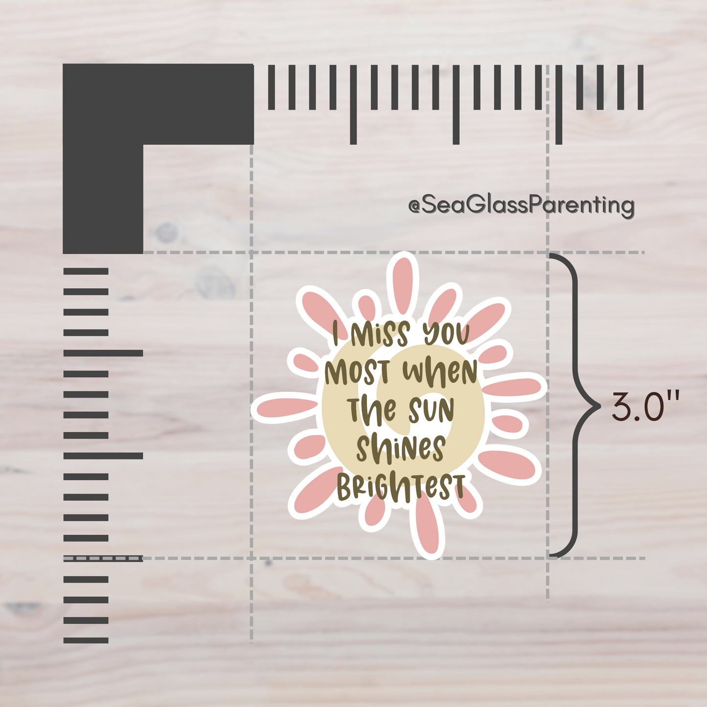 I Miss You Most When the Sun Shines Brightest—Baby Loss Remembrance (vinyl sticker)