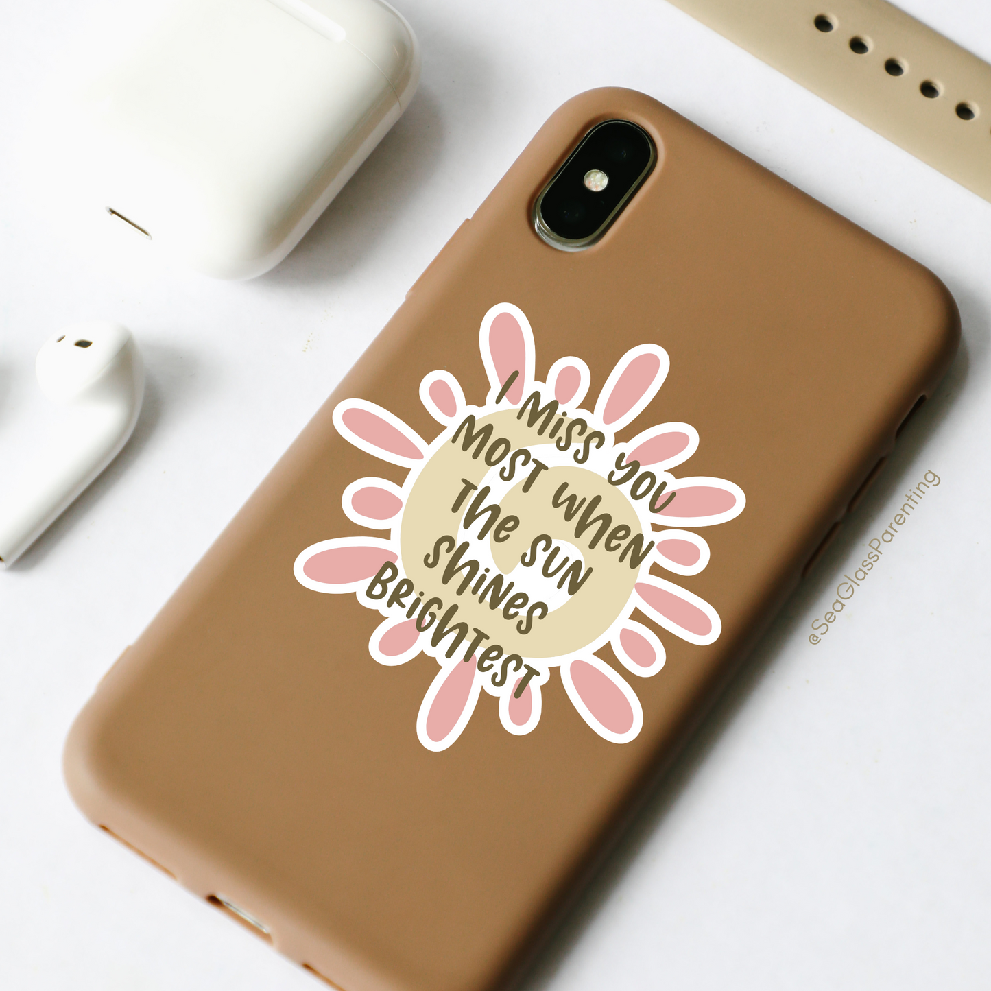 I Miss You Most When the Sun Shines Brightest—Baby Loss Remembrance (vinyl sticker)