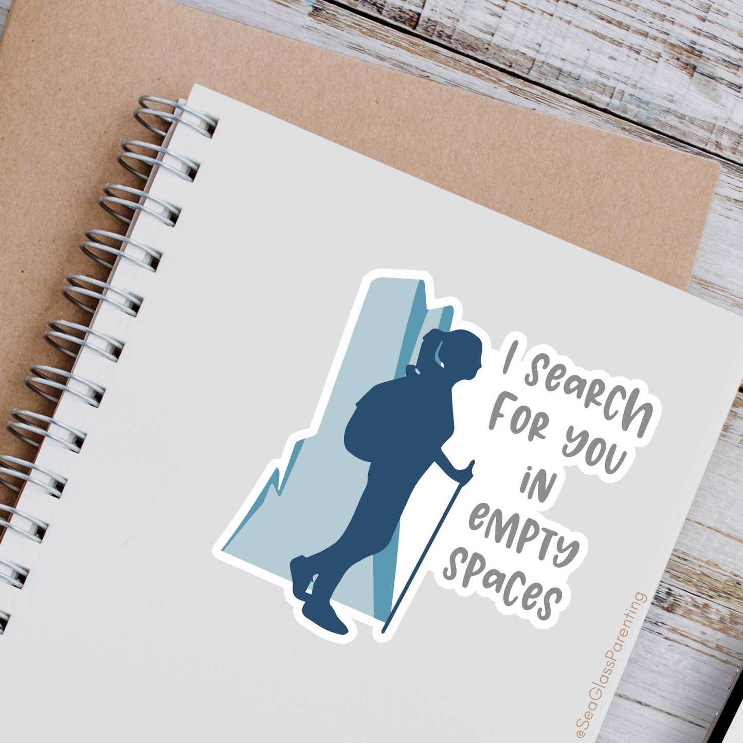 I Search For You in Empty Spaces—Baby Loss Remembrance (vinyl sticker)