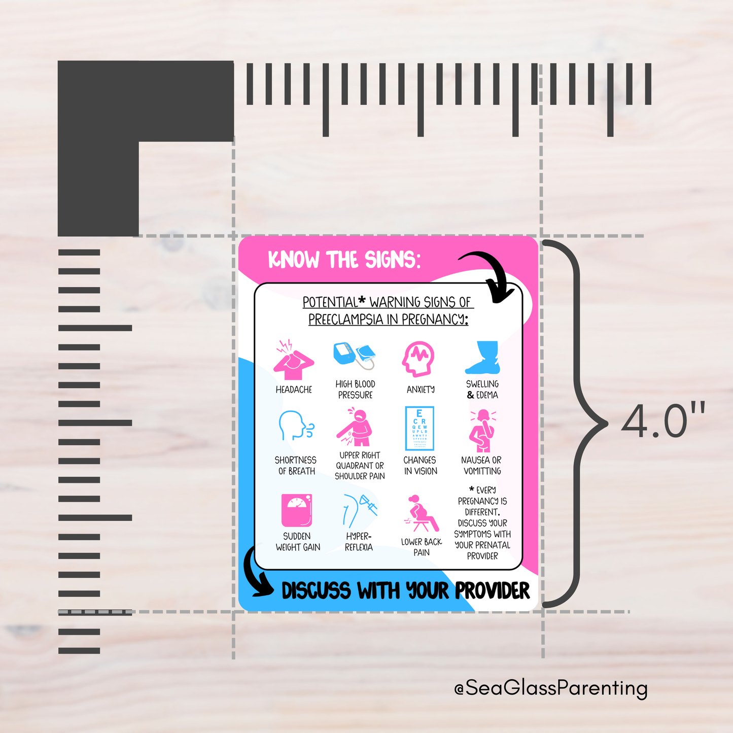 Know the Warning Signs of Preeclampsia—Informed Pregnancy (vinyl sticker)