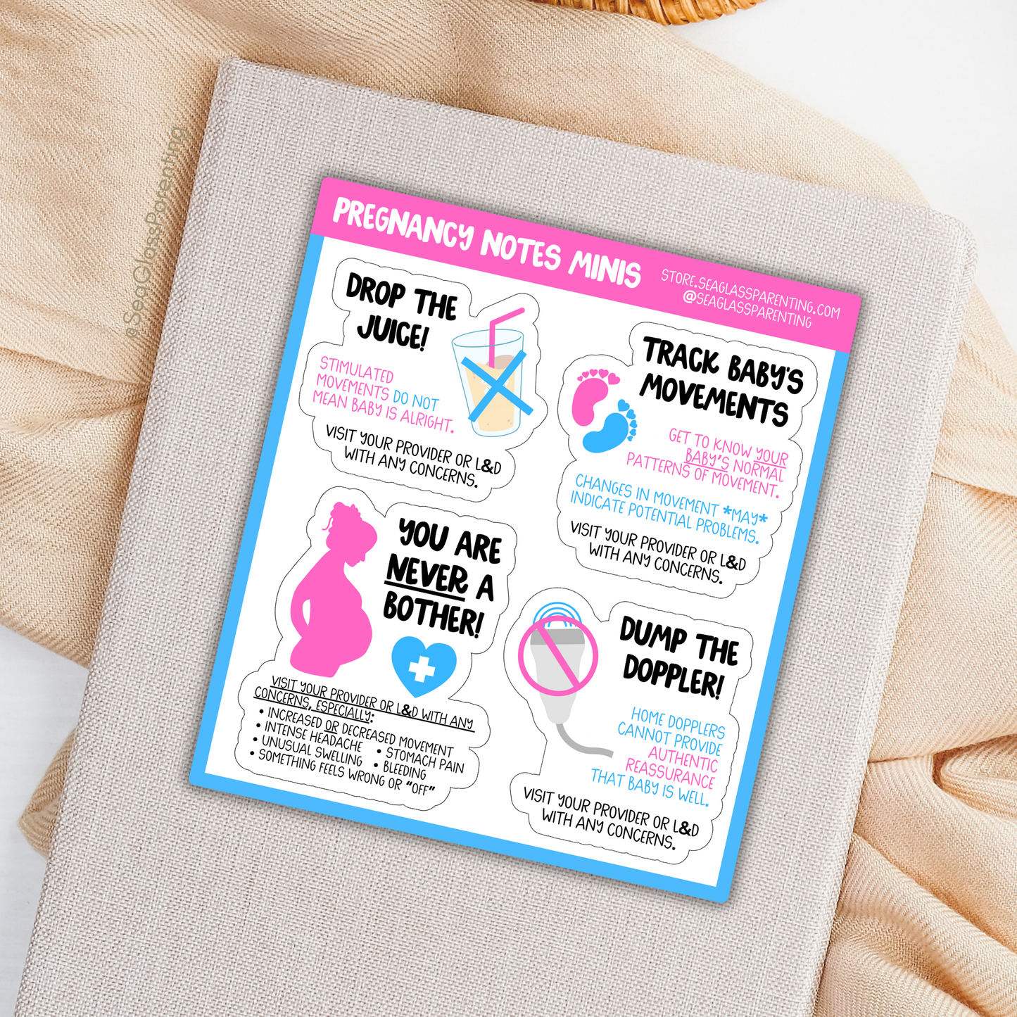 Pregnancy Notes Minis—Informed Pregnancy (mini vinyl sticker sheet)