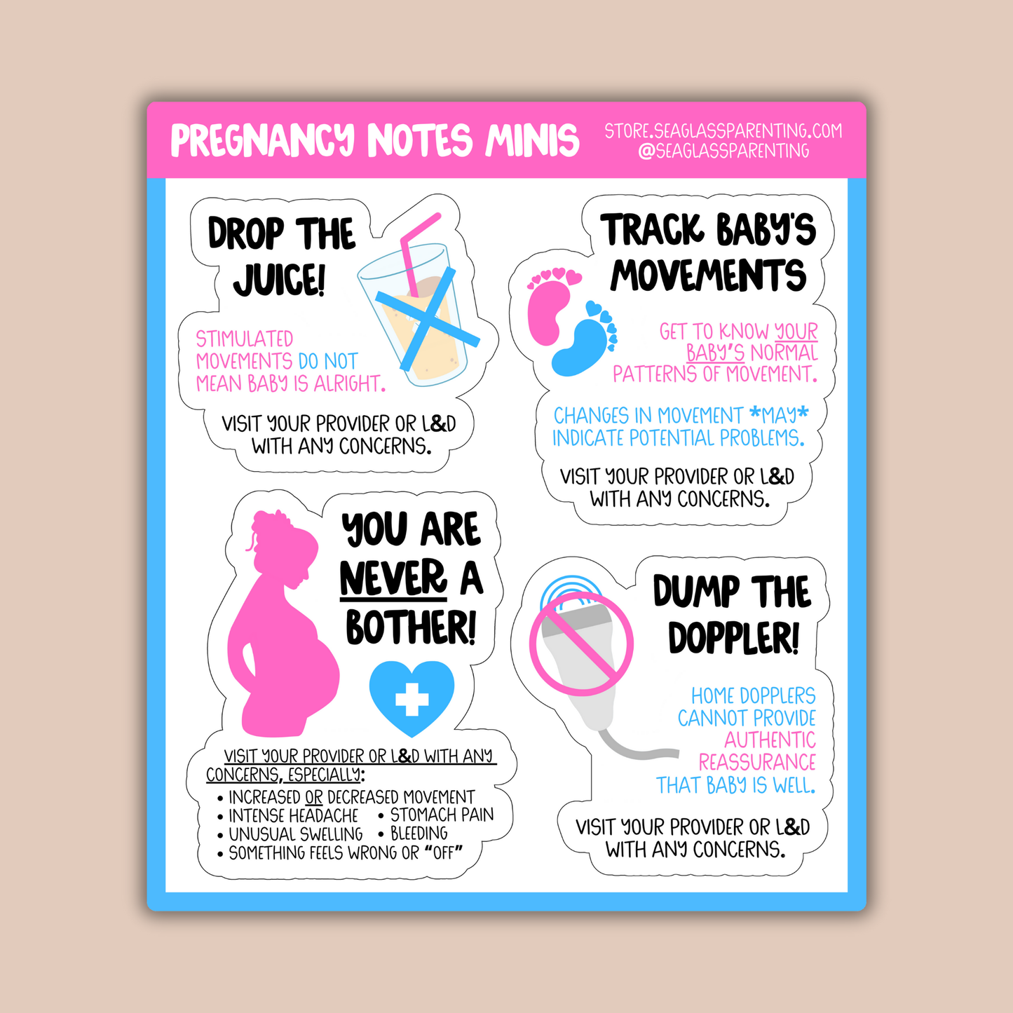 Pregnancy Notes Minis—Informed Pregnancy (mini vinyl sticker sheet)