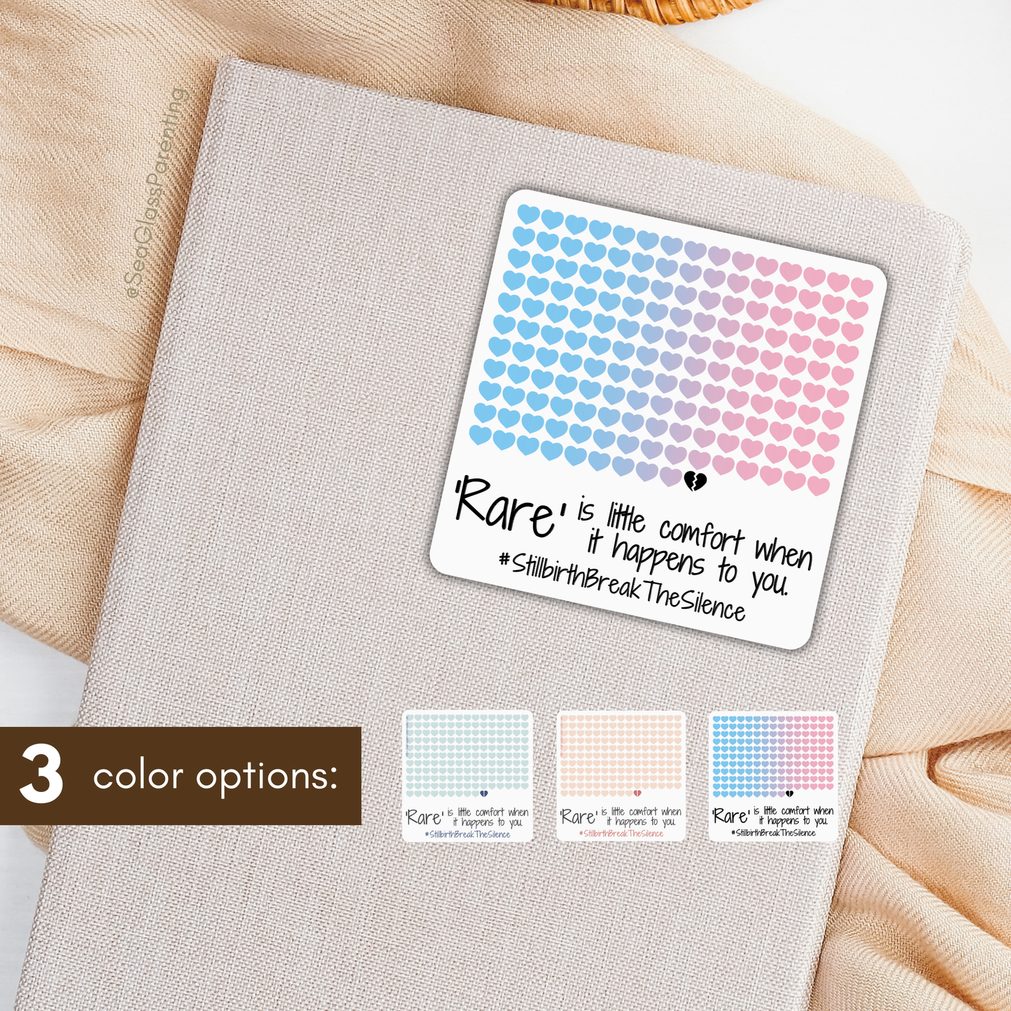 Rare is little comfort when it happens to you—Stillbirth break the silence, 1 in 160 (vinyl sticker)