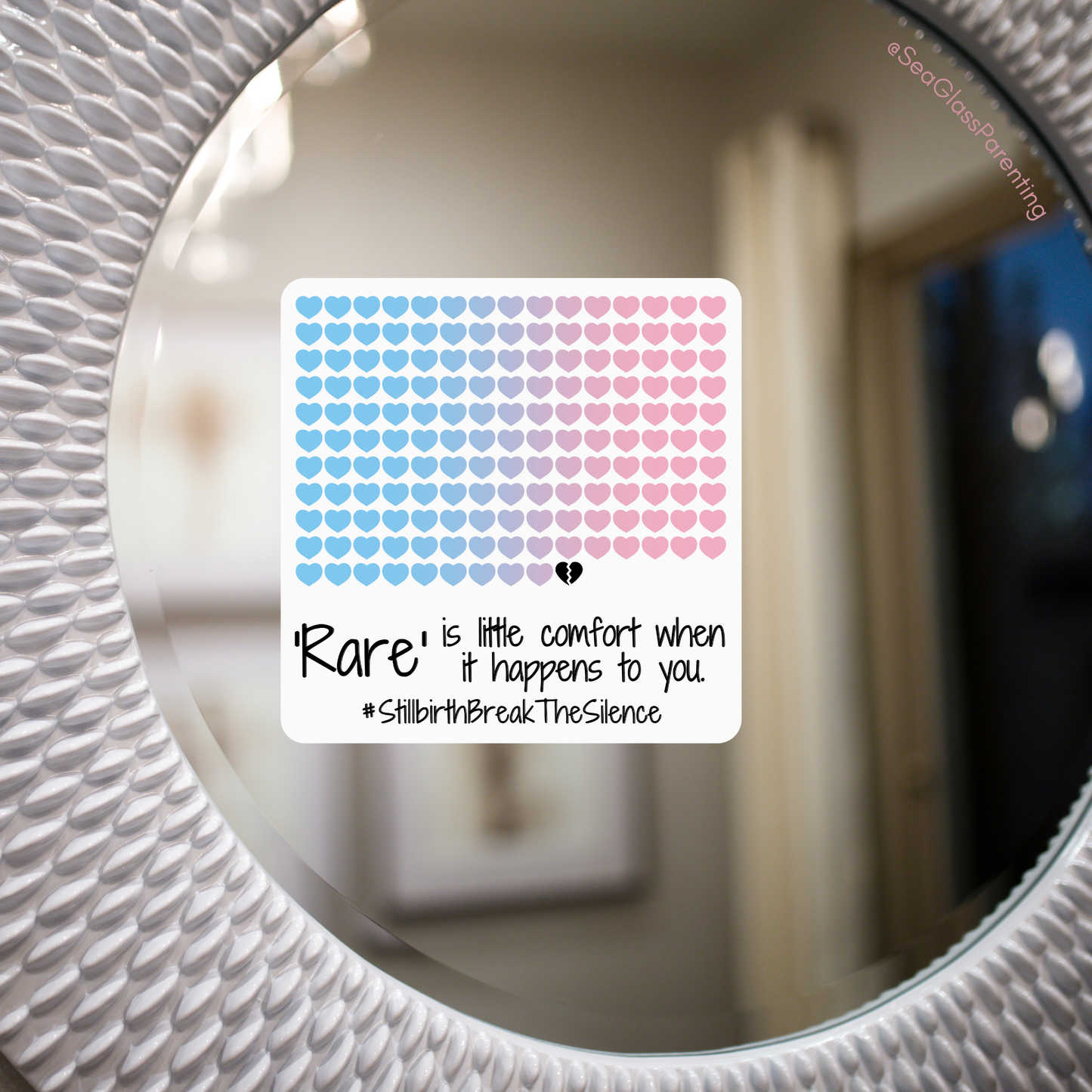 Rare is little comfort when it happens to you—Stillbirth break the silence, 1 in 160 (vinyl sticker)