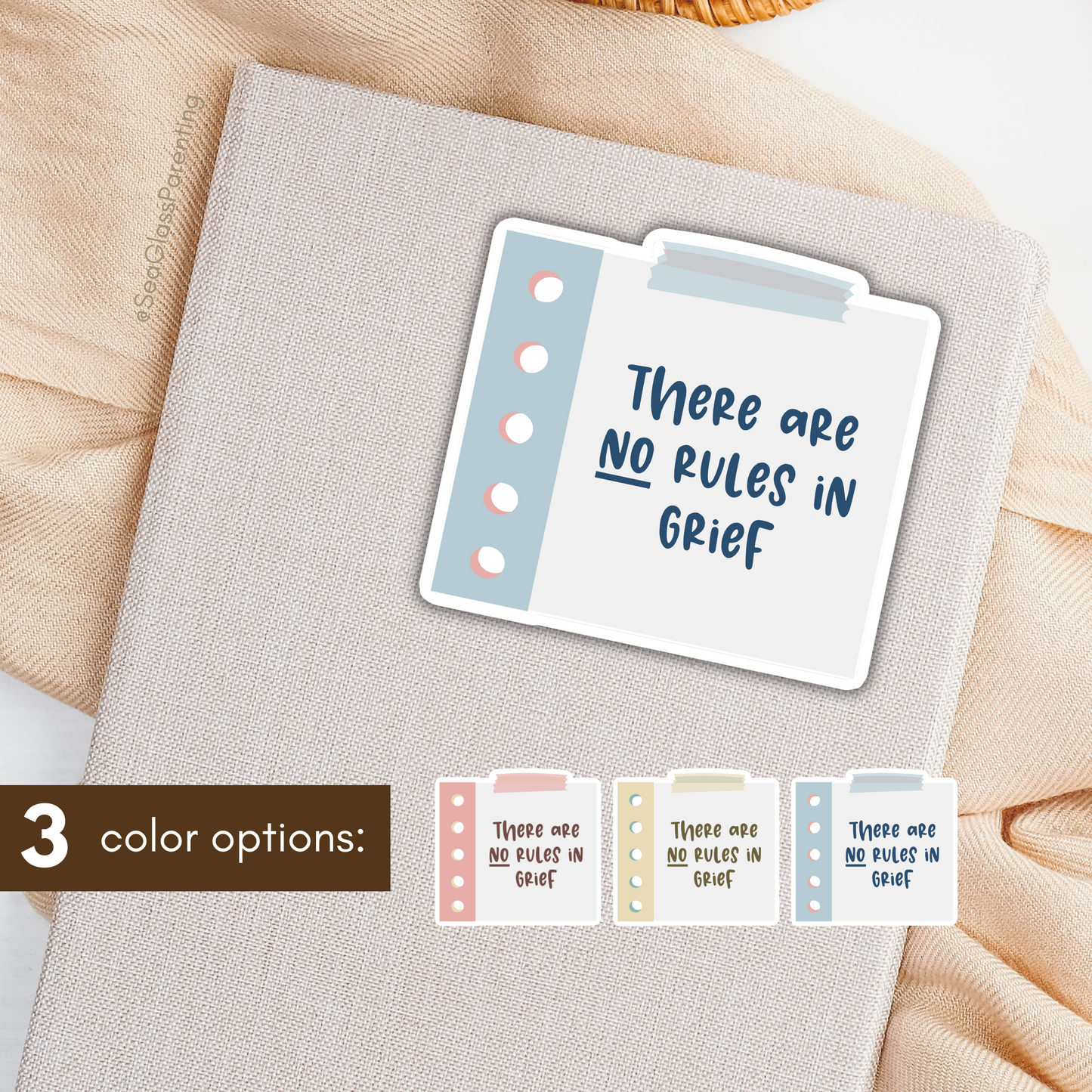There are NO Rules in Grief—Grief Awareness and Education (vinyl sticker)