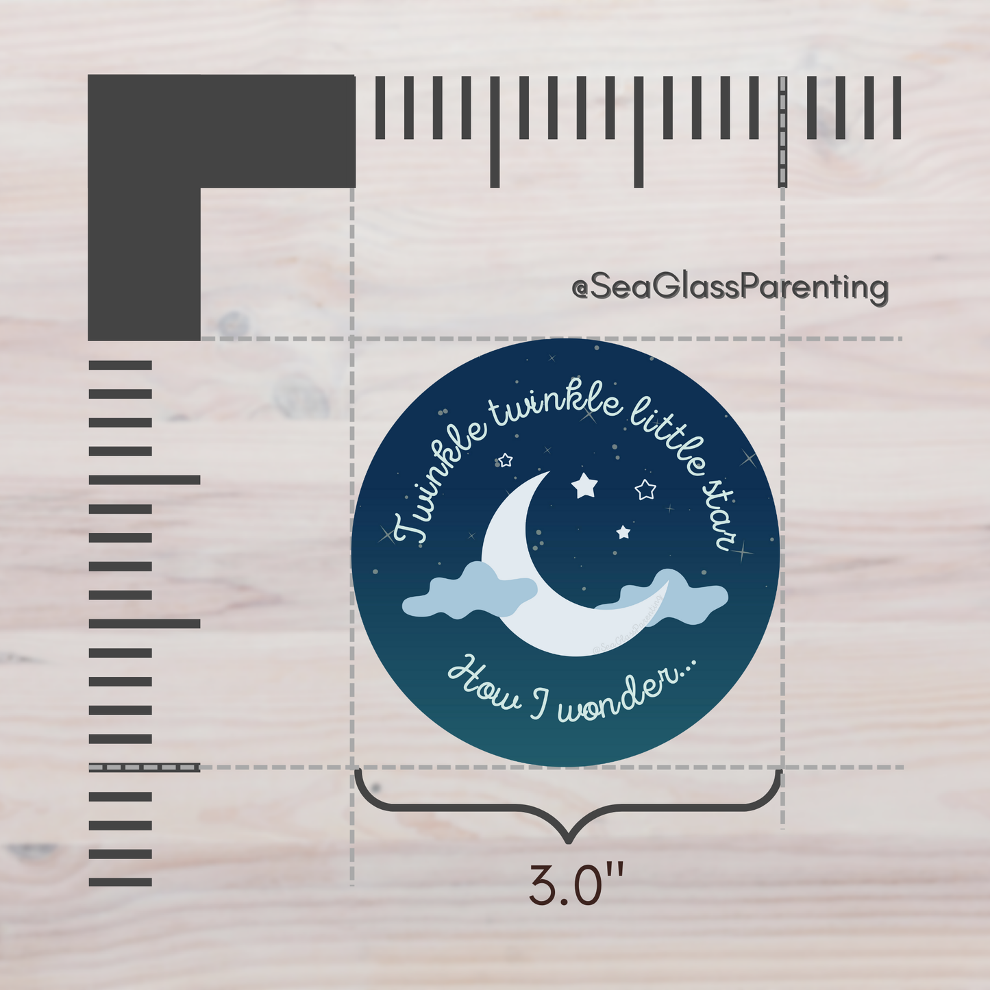 Twinkle twinkle little star; How I wonder so many things about you—Baby Loss Remembrance (vinyl sticker)