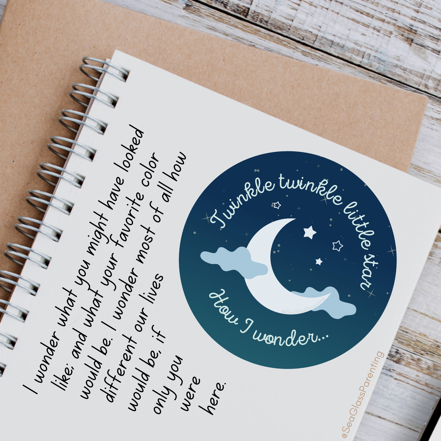 Twinkle twinkle little star; How I wonder so many things about you—Baby Loss Remembrance (vinyl sticker)
